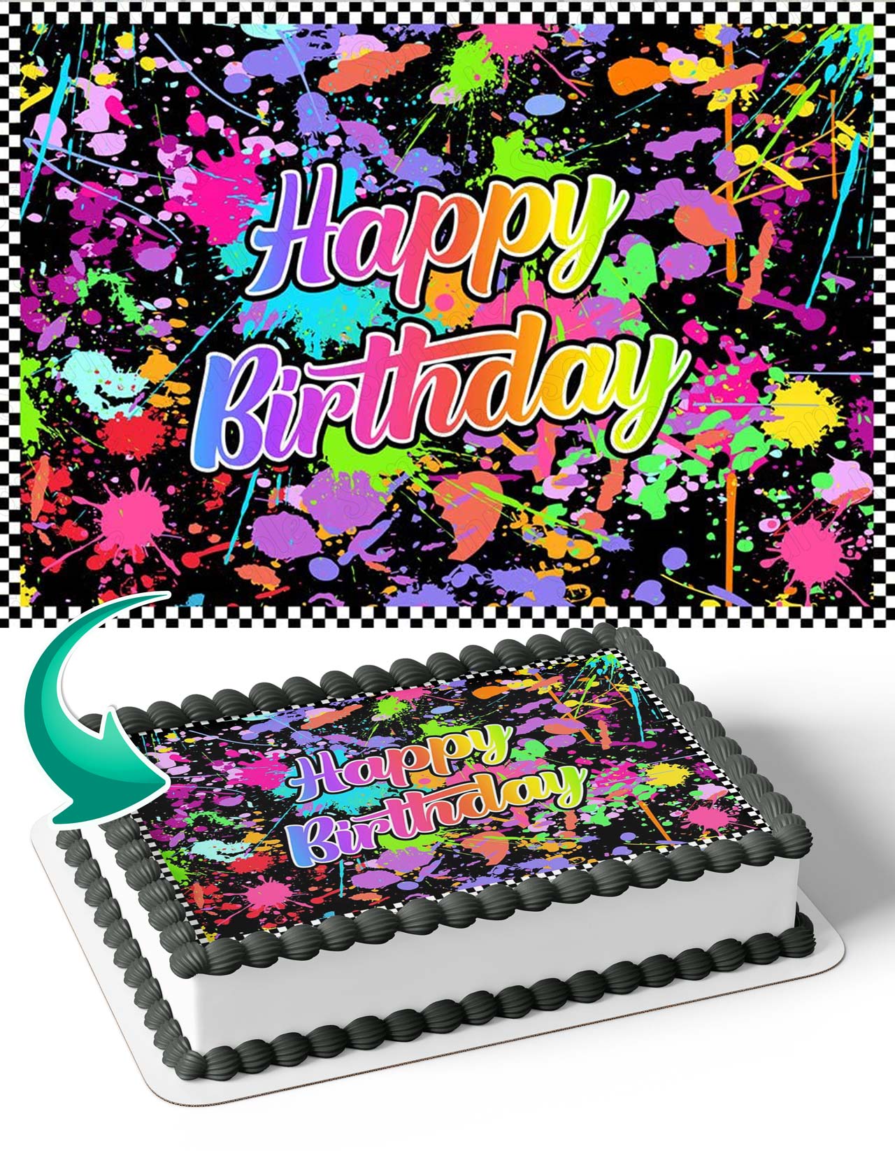 Splash Paint Edible Cake Topper