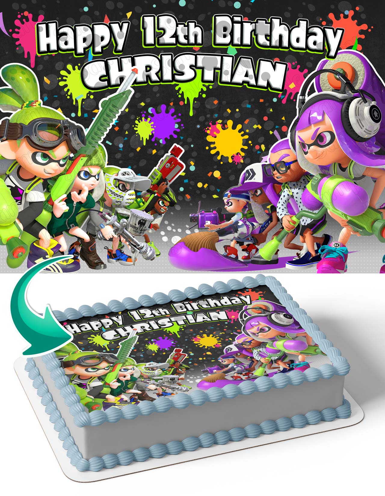 Splatoon Chapter 3 Edible Cake Topper