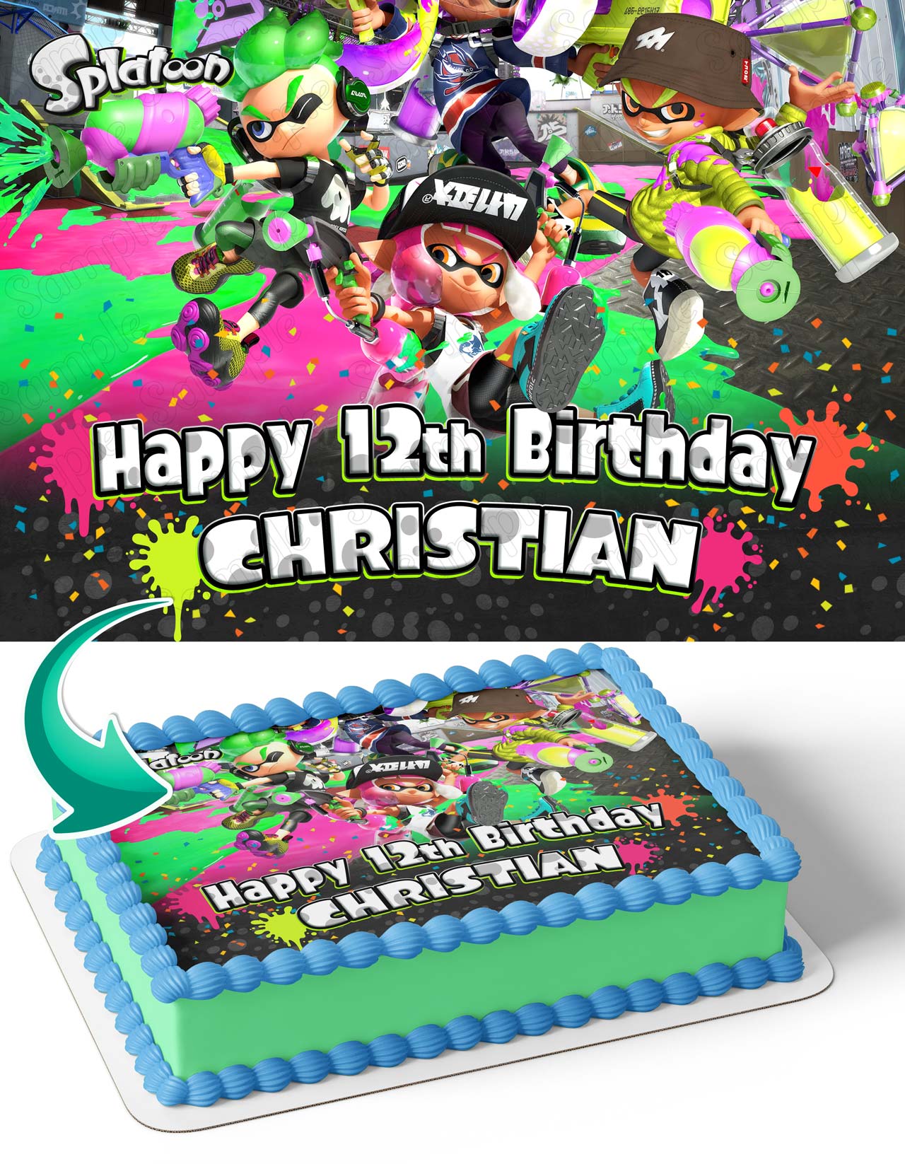 Splatoon Series 3 Edible Cake Topper