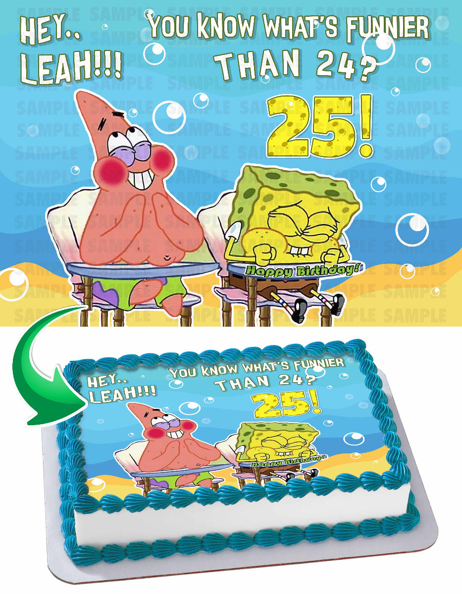 Square Pants Boy Whats funnier than 24 SPN Edible Cake Topper