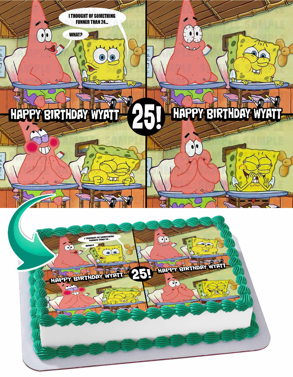 Square Pants Boy Patrick Whats Funnier Edible Cake Topper
