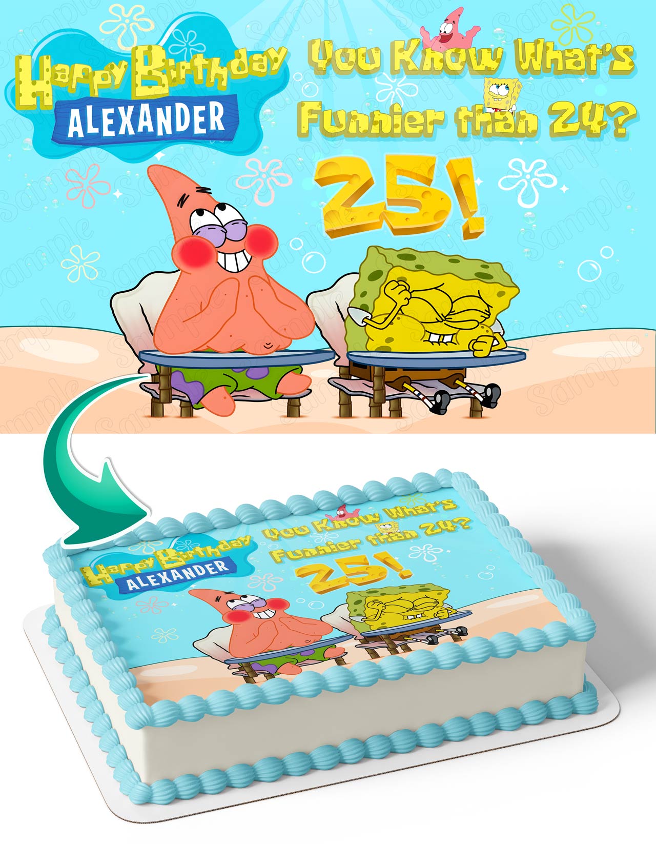 Square Pants Boy Funnier Than 24 25 HB Edible Cake Topper