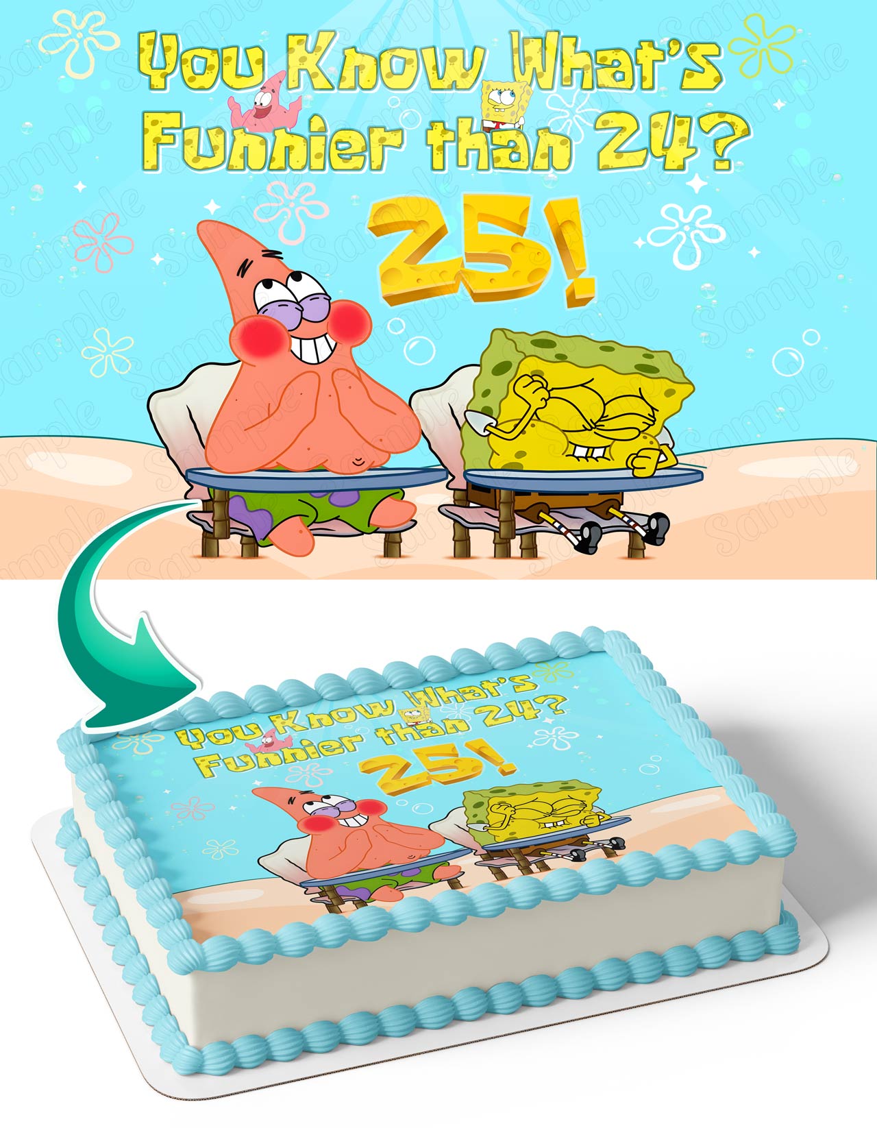 Square Pants Boy Funnier Than 24 25 SP Edible Cake Topper