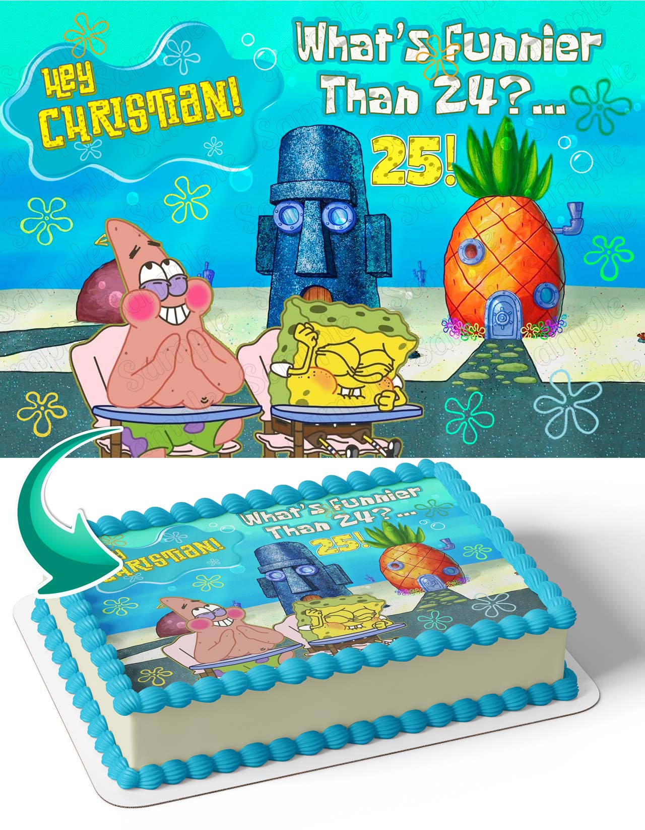 Square Pants Boy Whats Funnier Than 25 Meme Edible Cake Topper