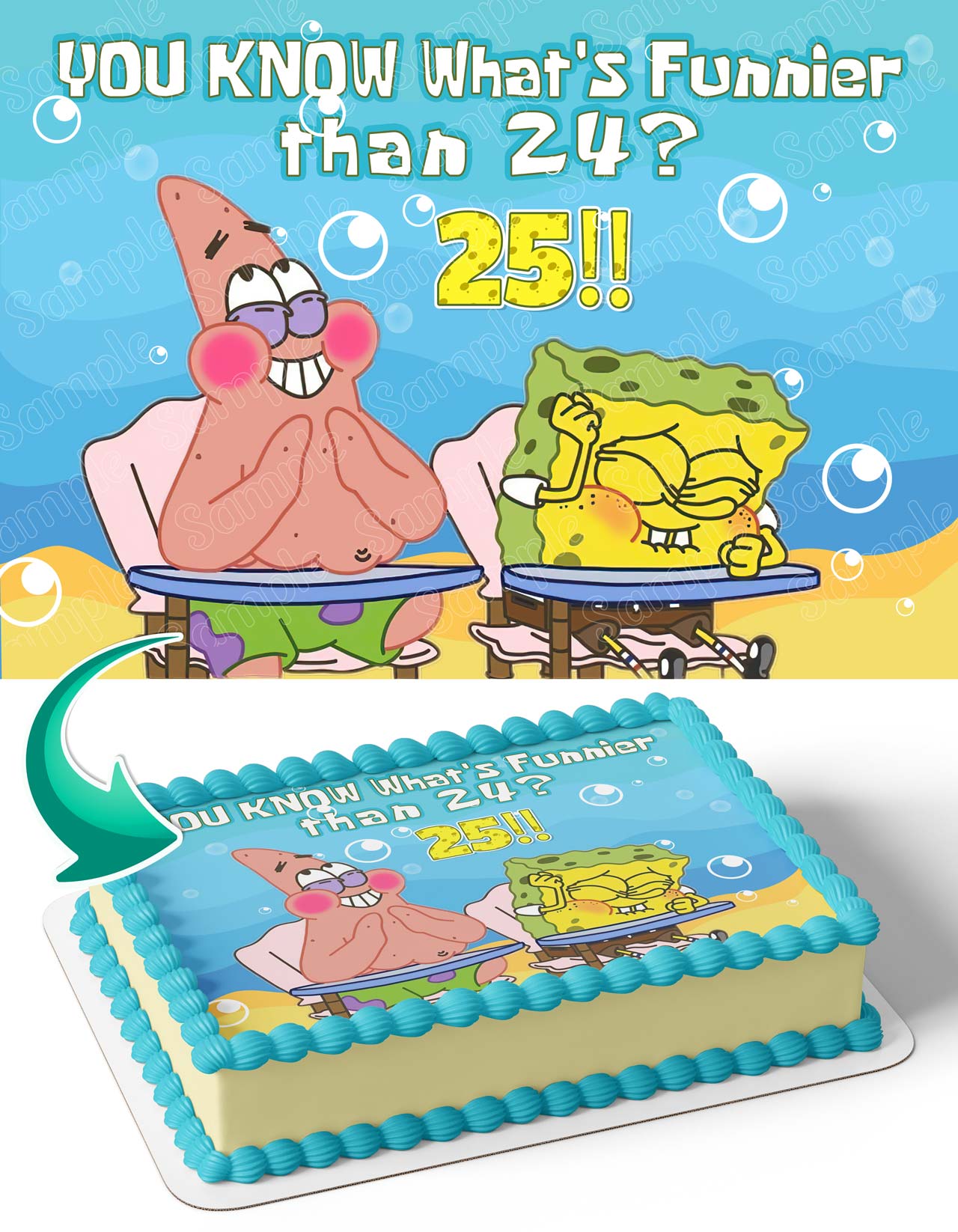Square Pants Boy Patrick Whats Funnier than 24 25 RG Edible Cake Topper