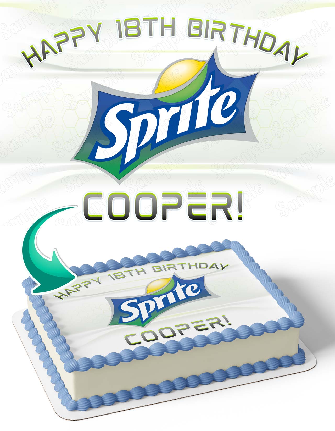 Sprite Logo Edible Cake Topper