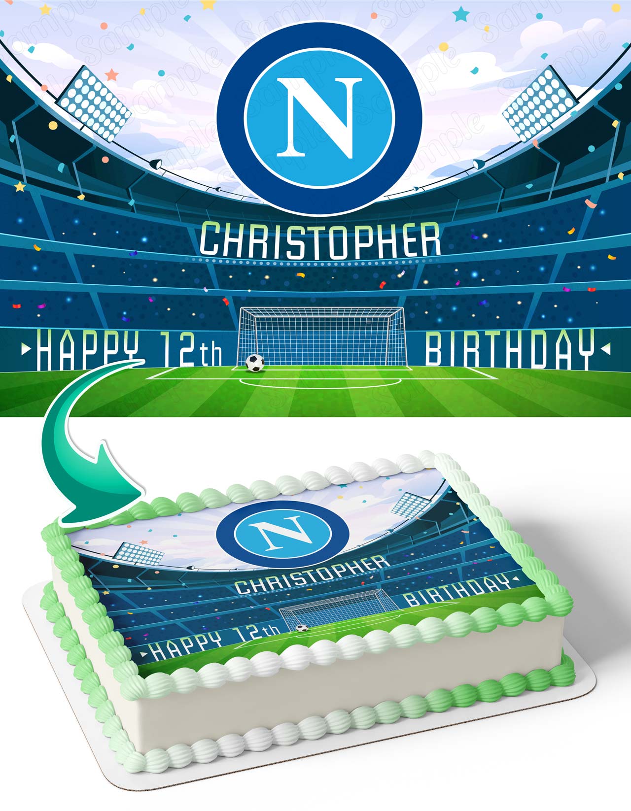 SSC Napoli Edible Cake Topper