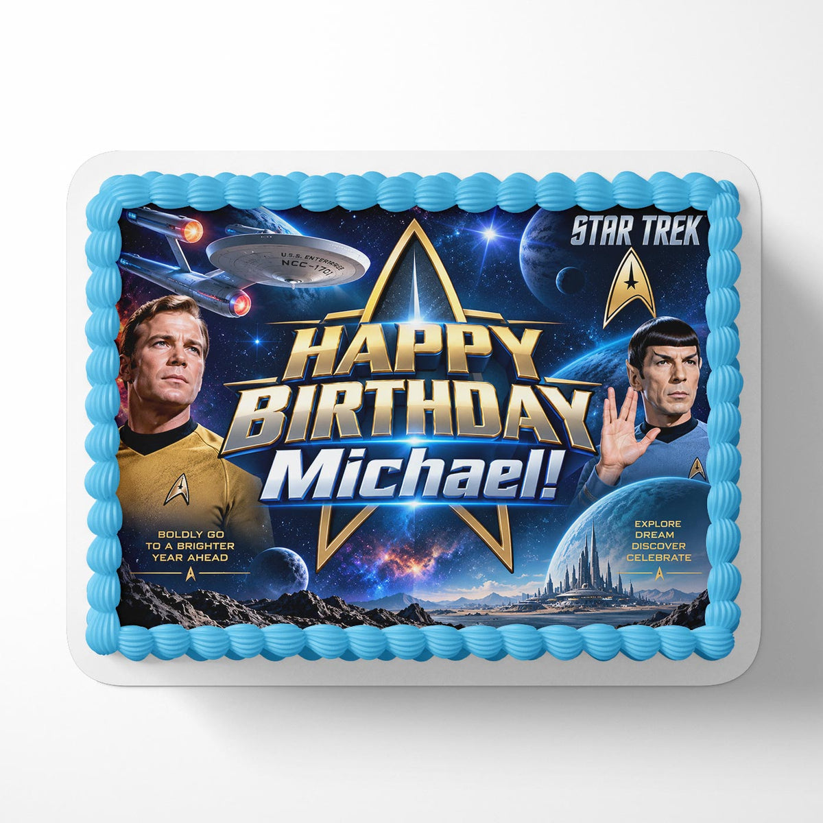 Star Trek Edible Cake Topper | Birthday Cake Decoration | Photo Cake Image | Custom Edible Cake Topper