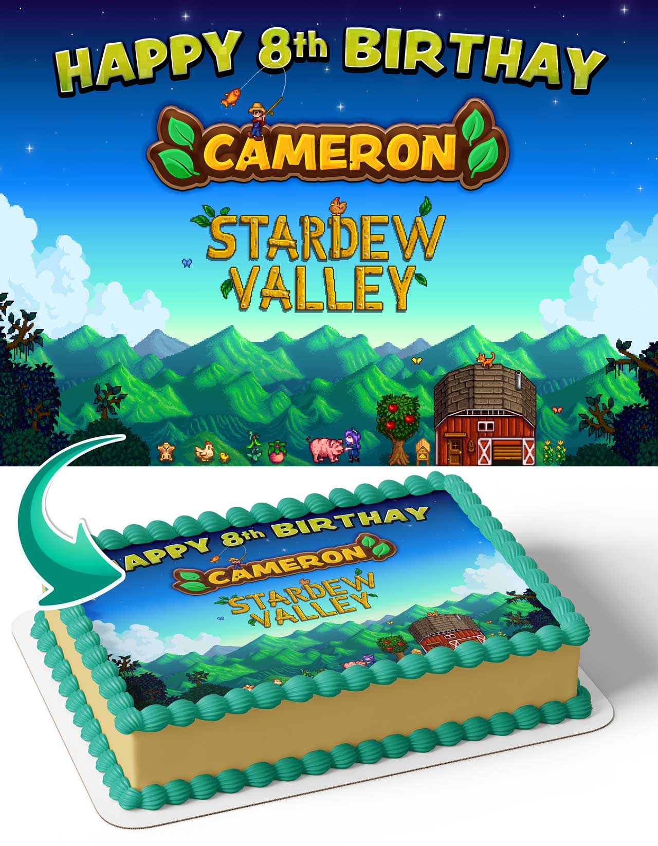 Stardew Valley Edible Cake Topper