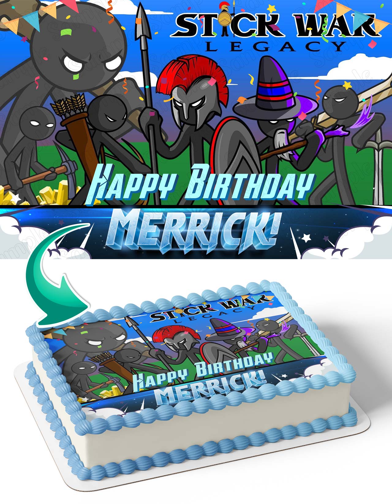 Stick War Edible Cake Topper