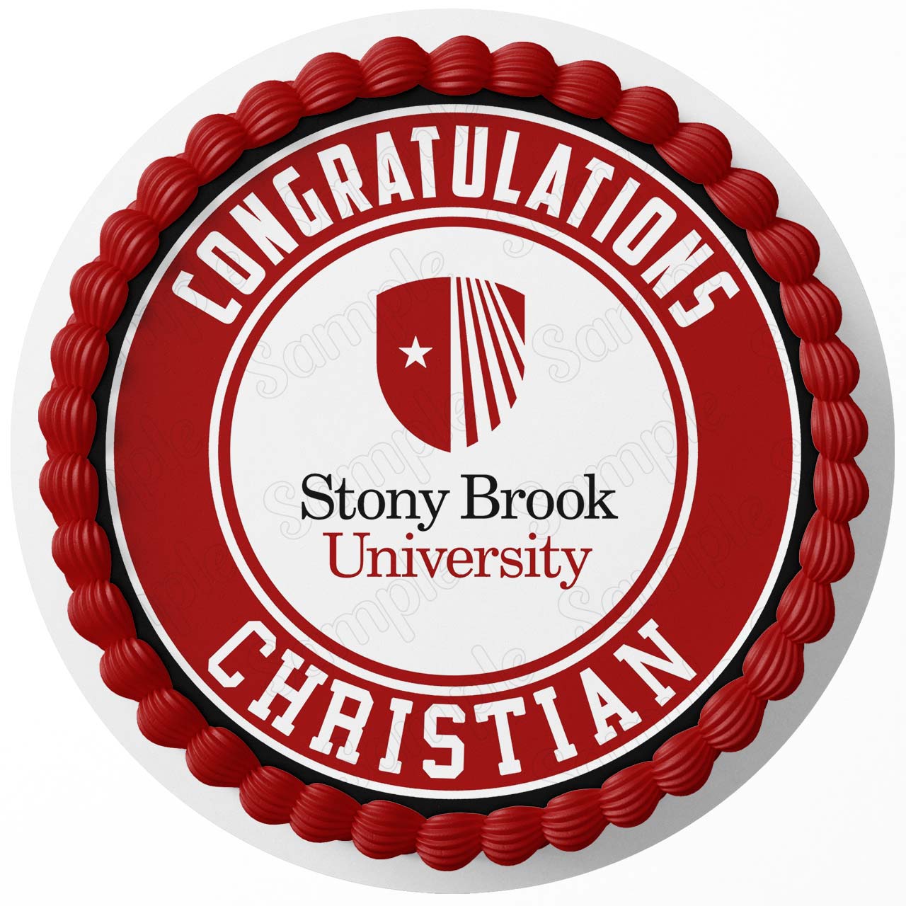 Stony Brook University Round – Icing Sheet Birthday - Personalized Edible Cake Topper | Custom Icing Sheet | Birthday Cake Decoration