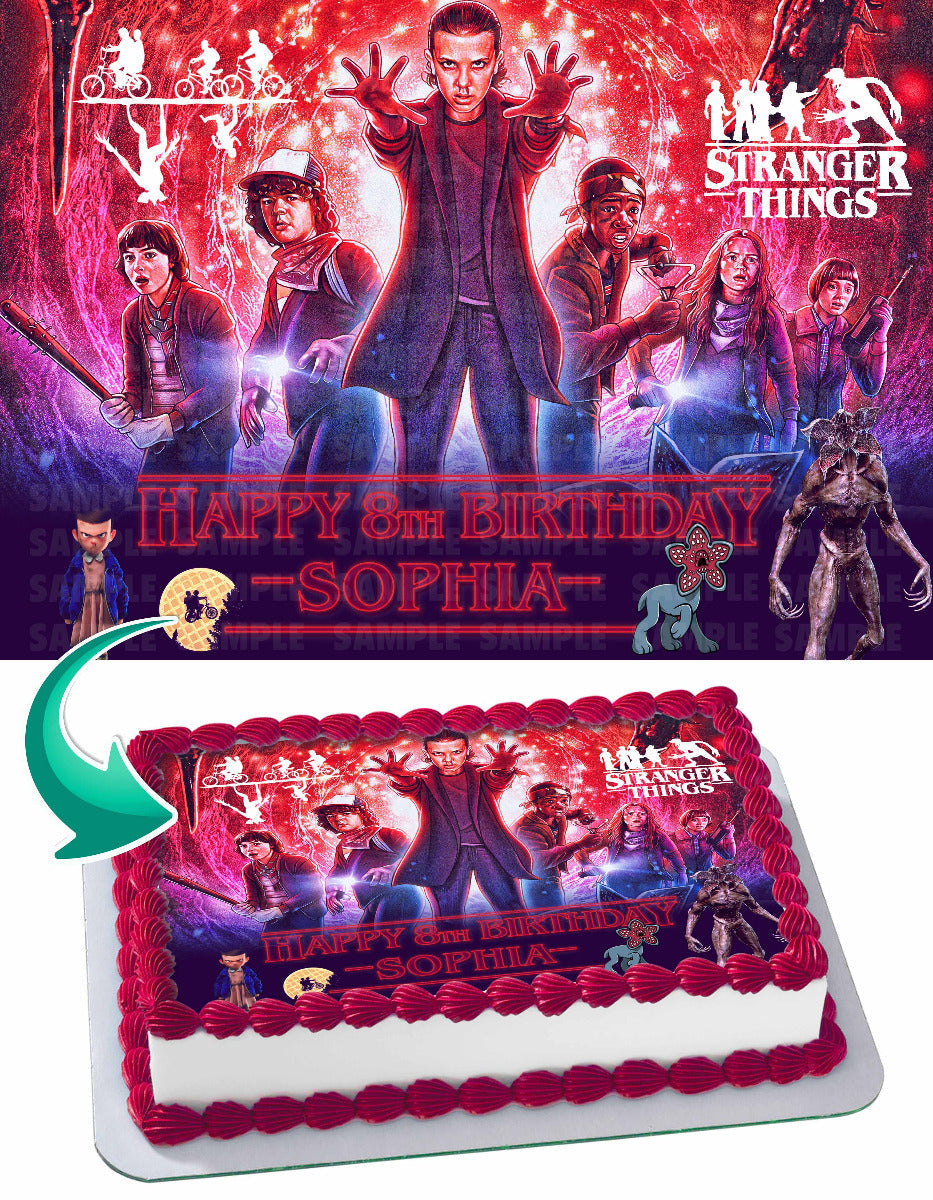 Stranger Boys Girls STR Edible Cake Topper