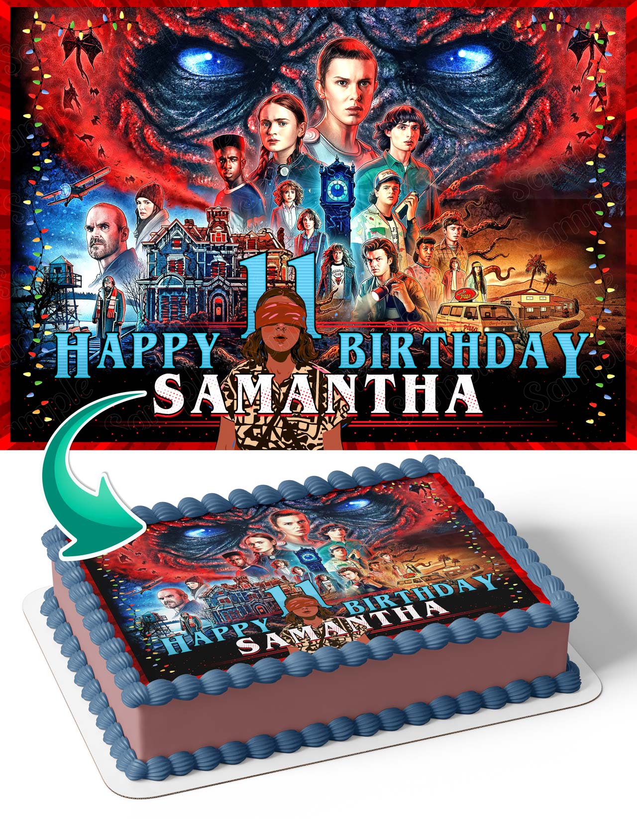 Stranger Boys Girls Eleven Season 4 Edible Cake Topper