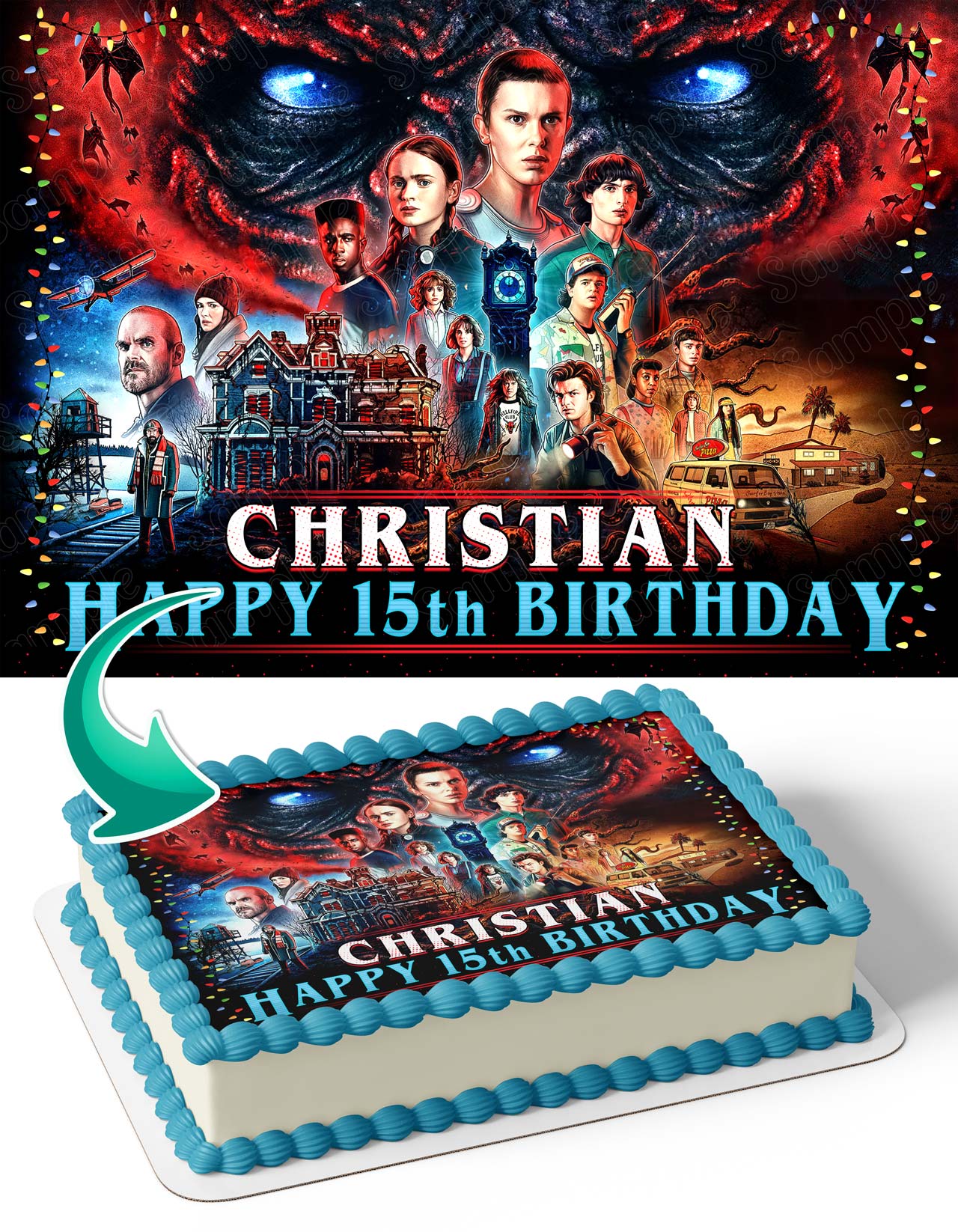 Stranger Boys Girls Season 4 Edible Cake Topper