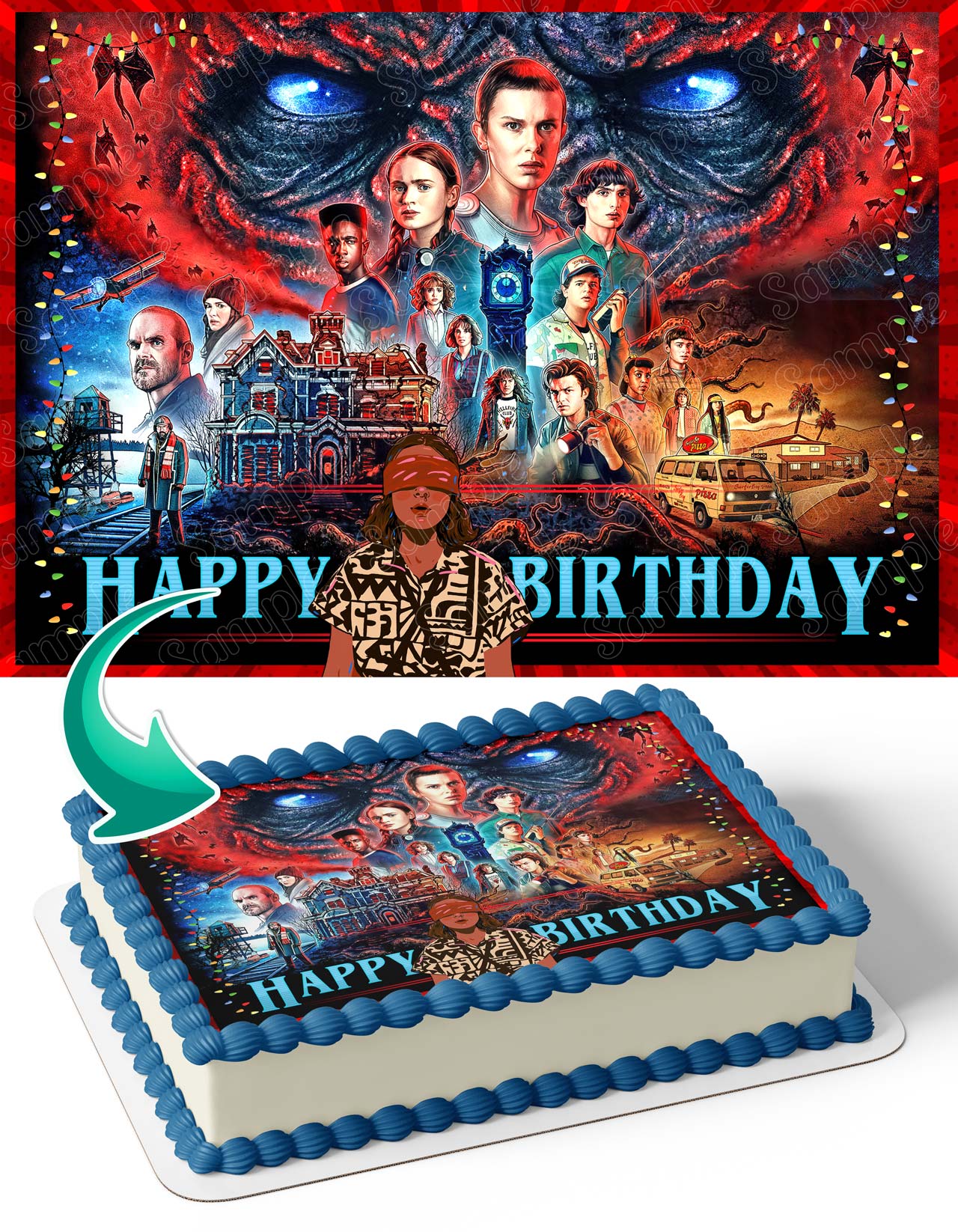 Stranger Boys Girls Season P Edible Cake Topper