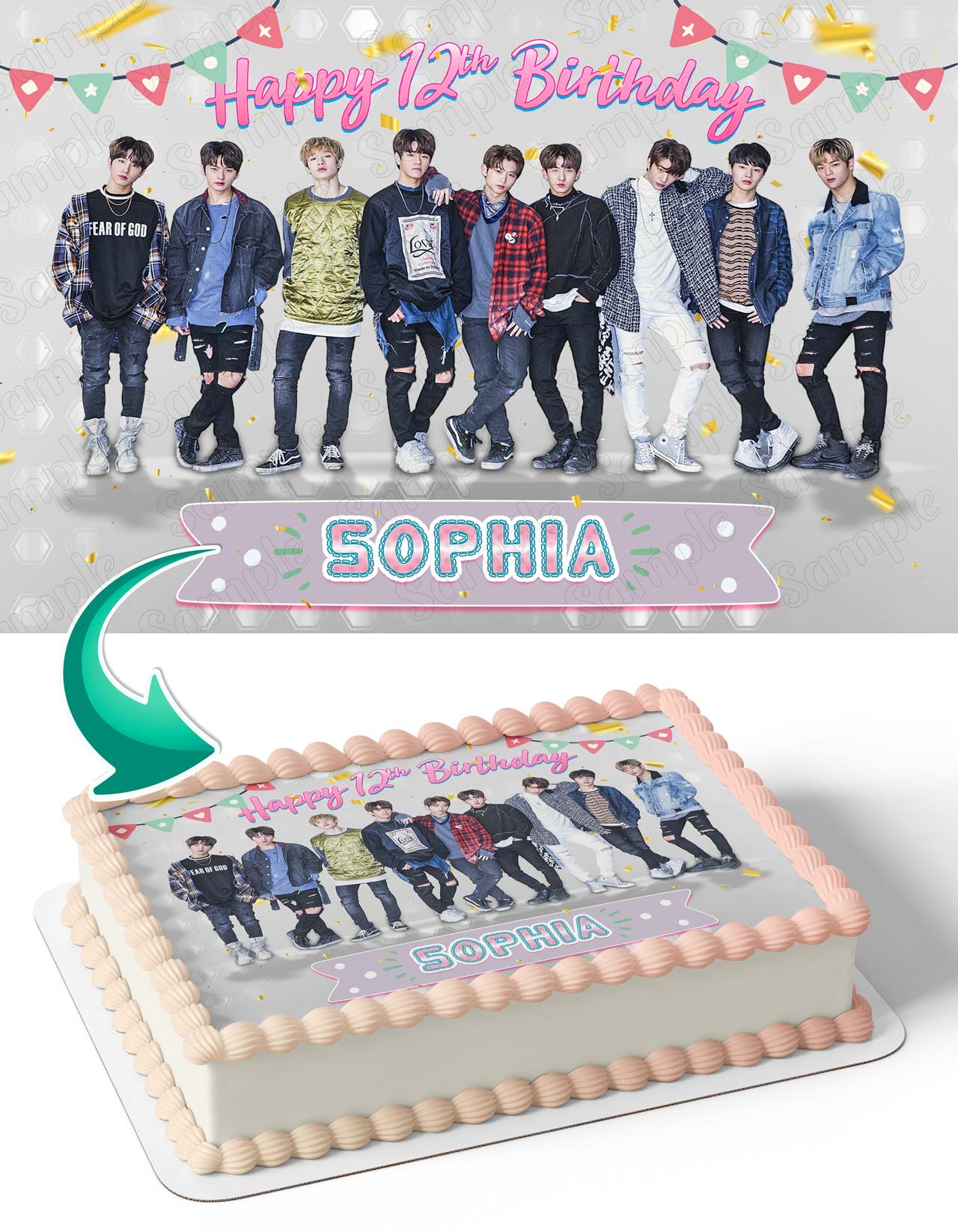 Stray Kids Boys Band Edible Cake Topper