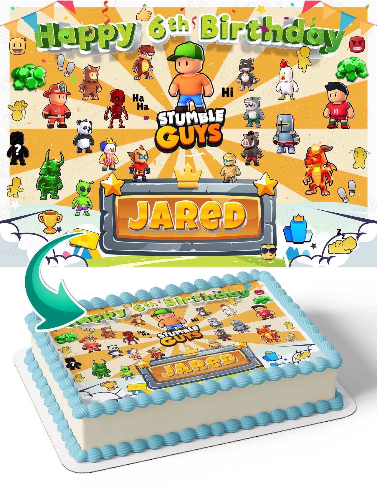Stumble Kids Fun Themeds Edible Cake Topper