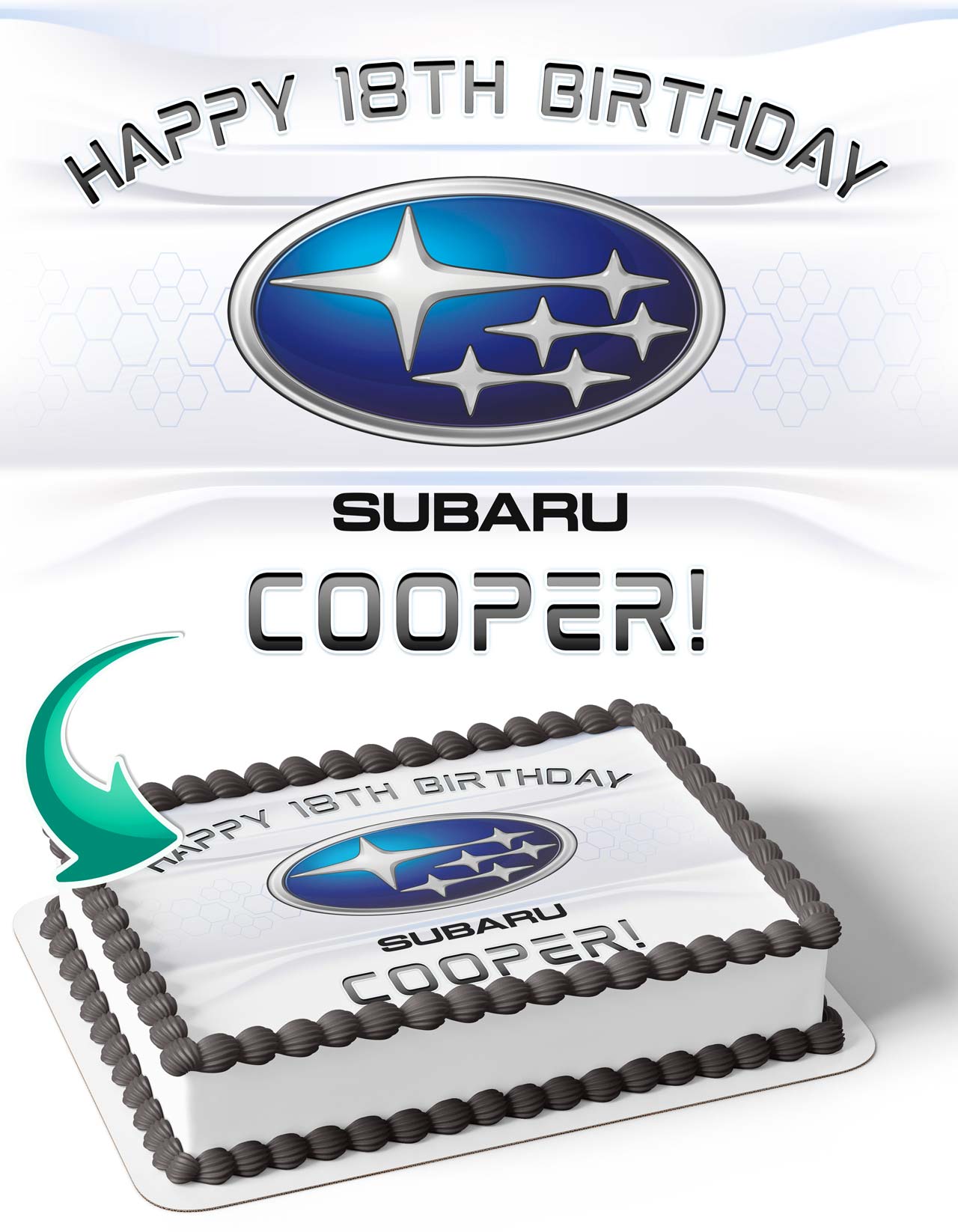 Subaru Car Edible Edible Cake Topper