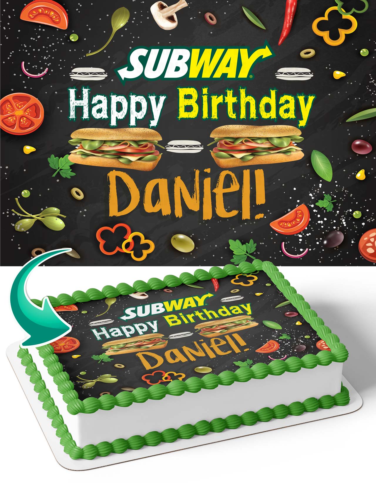Subway Sandwich Edible Cake Topper
