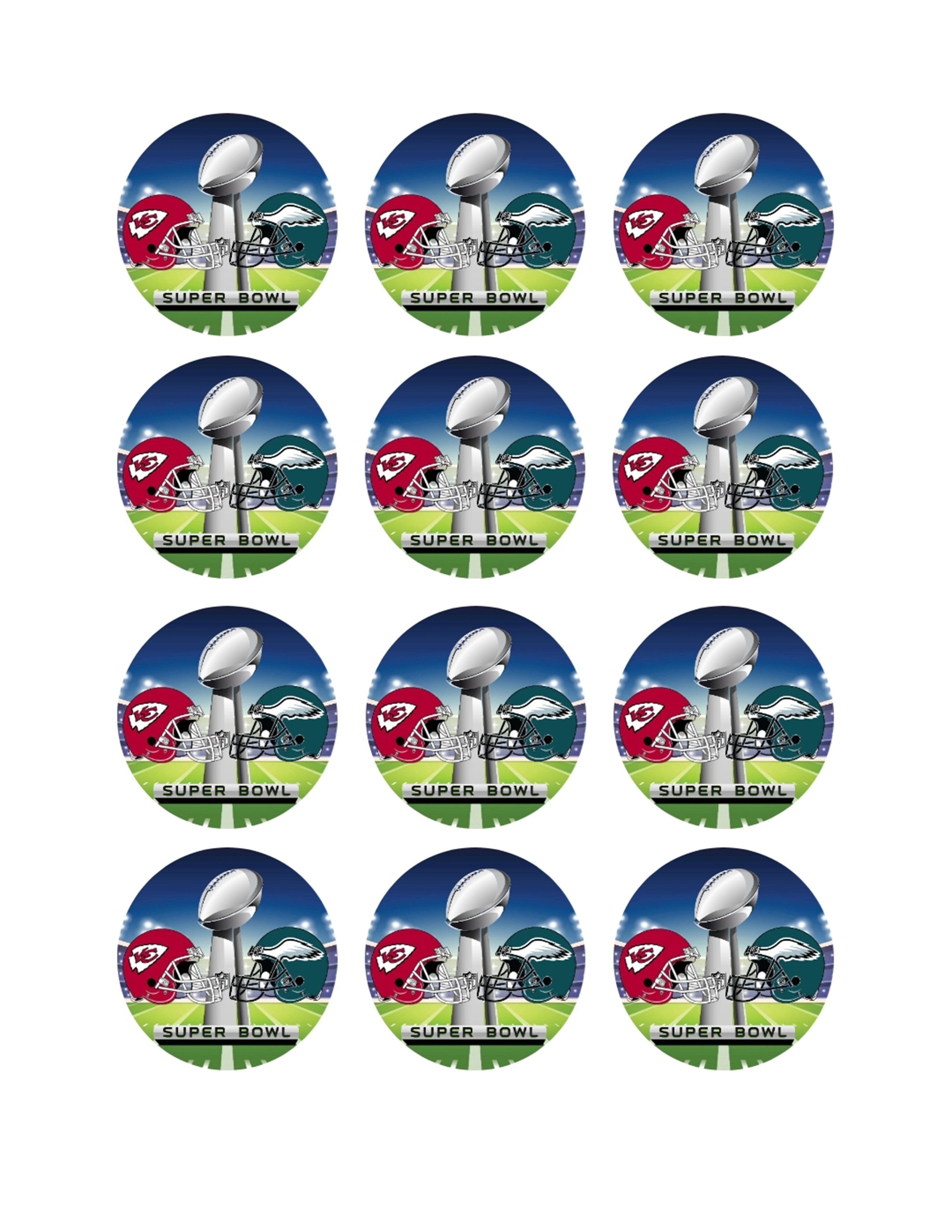 Super Bowl Edible Cupcake Toppers – Round Icing Sheet Birthday Pa - Edible Cake Topper | Icing Sheet | Birthday Cake Decoration