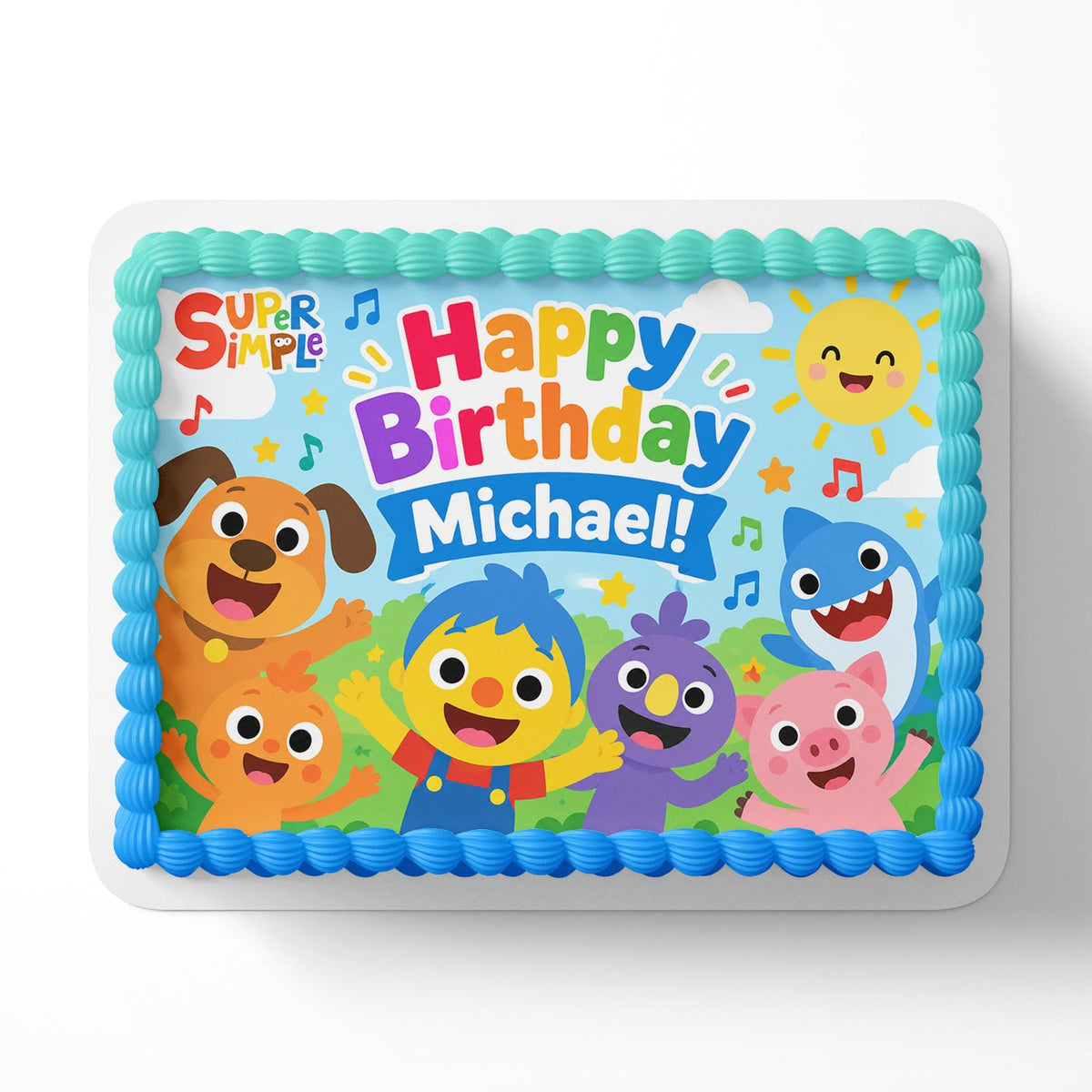 Super Simple Songs Edible Cake Topper | Birthday Cake Decoration | Photo Cake Image | Custom Edible Cake Topper