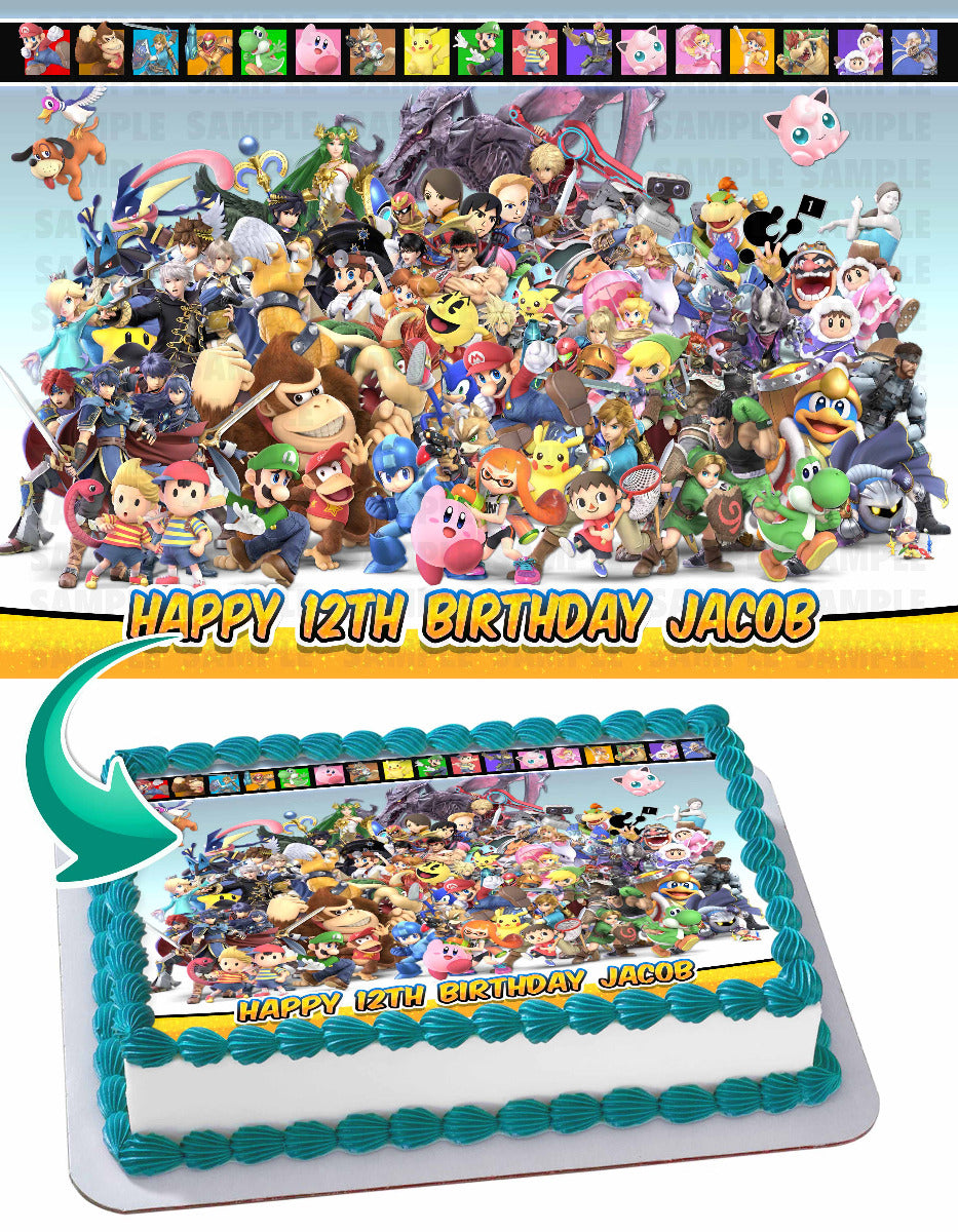 Super Smash Bros Edible Cake Topper