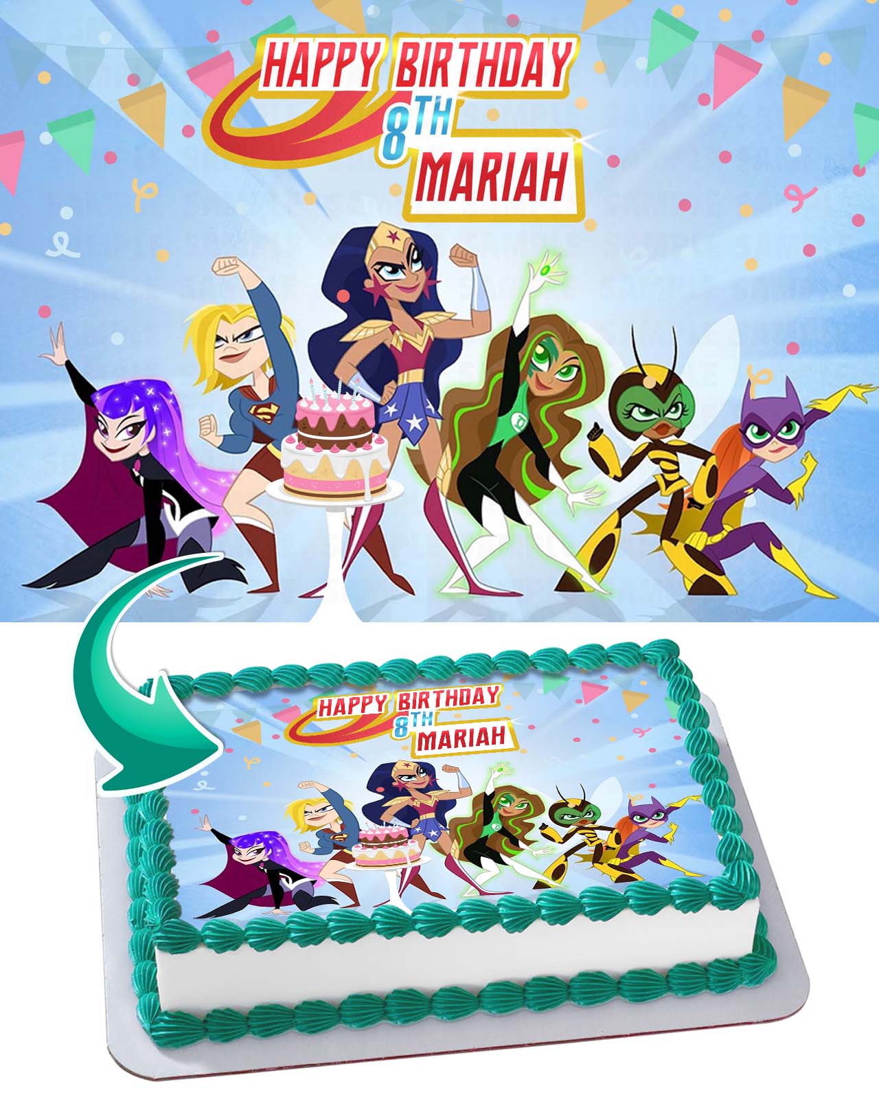 Super Hero Girls Edible Cake Topper