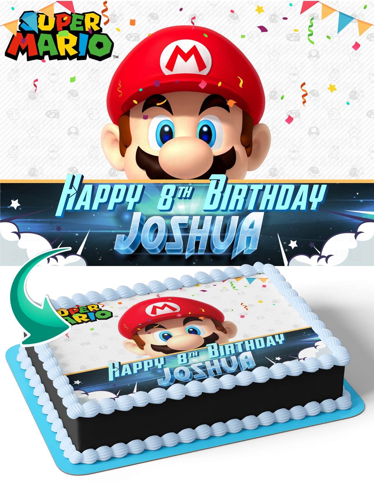 Super Brother Maro Bros MB Personalized Edible