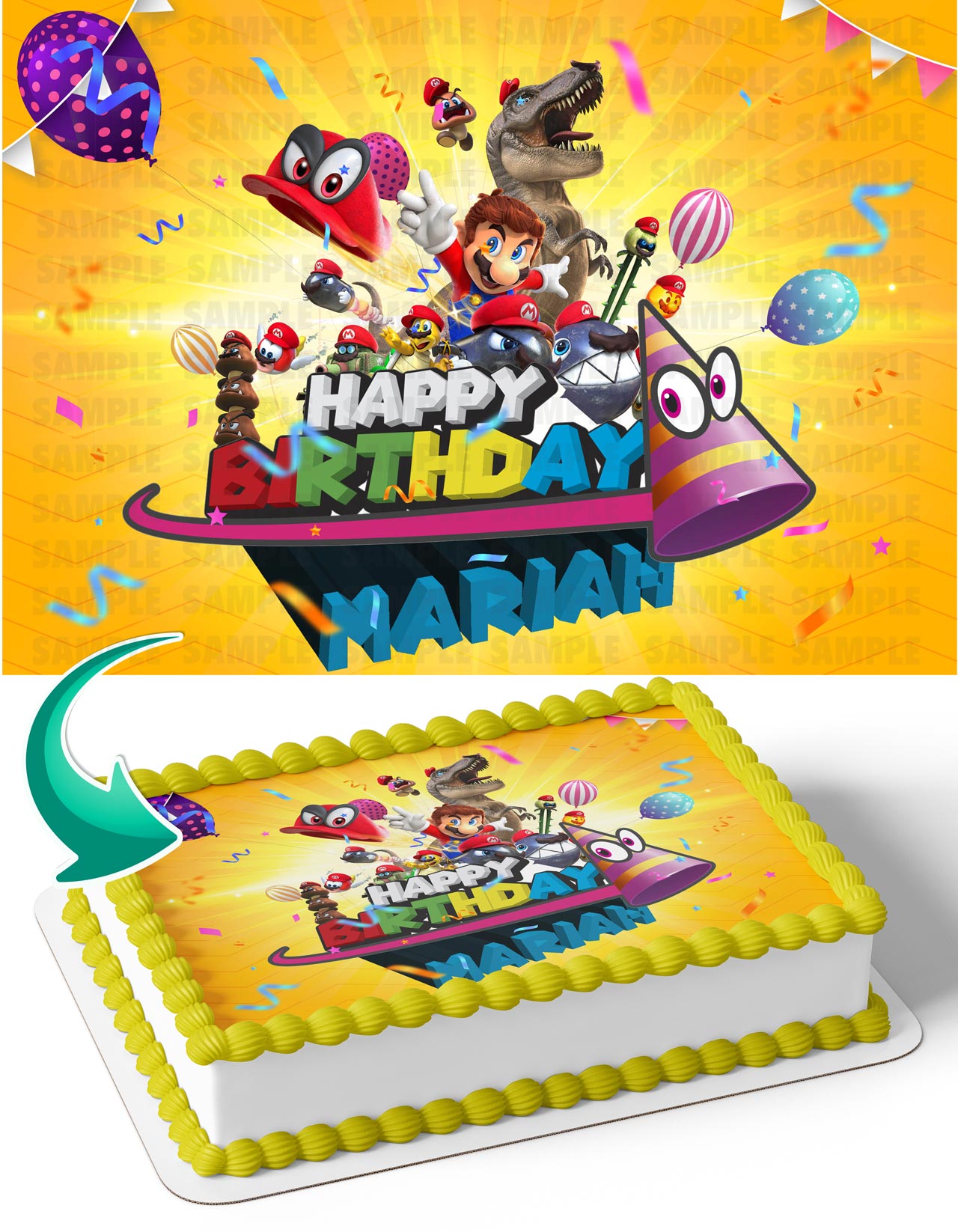 Super Brother Maro Odyssey MO Edible Cake Topper