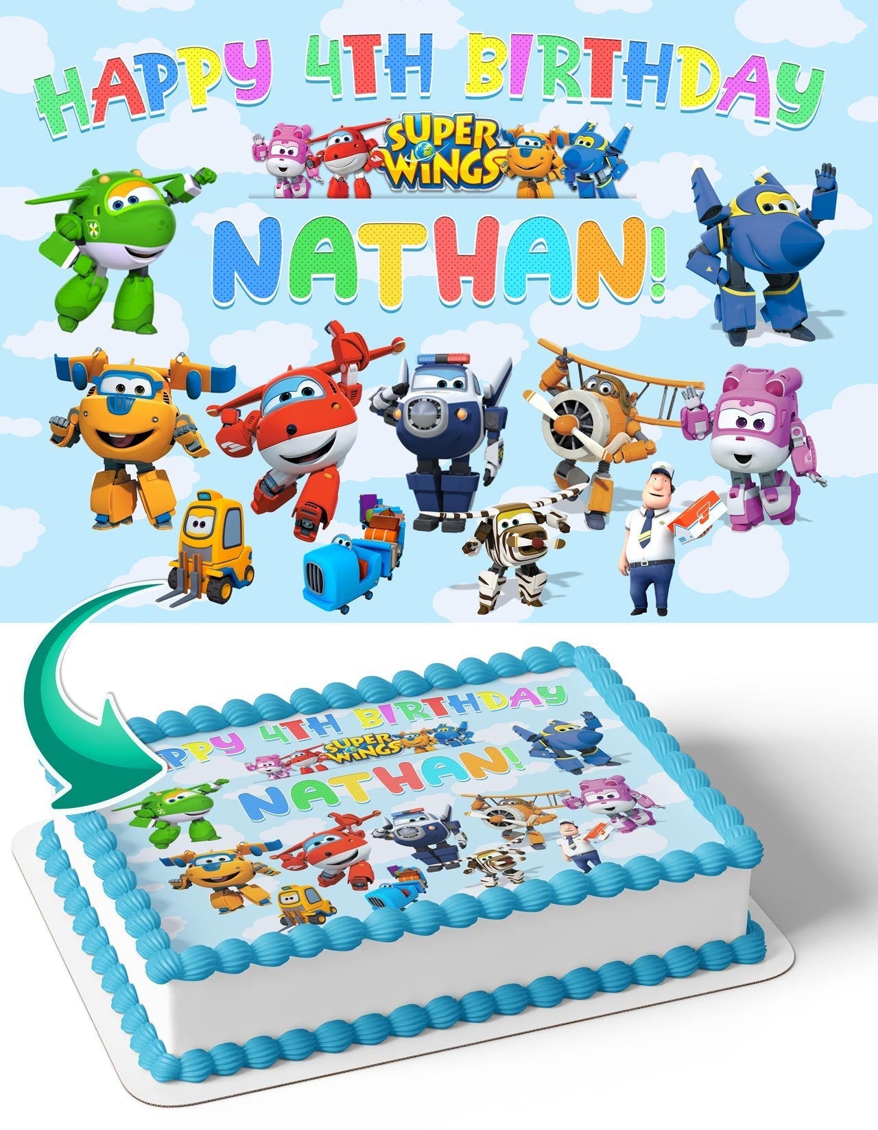 Super Wings SW Edible Cake Topper