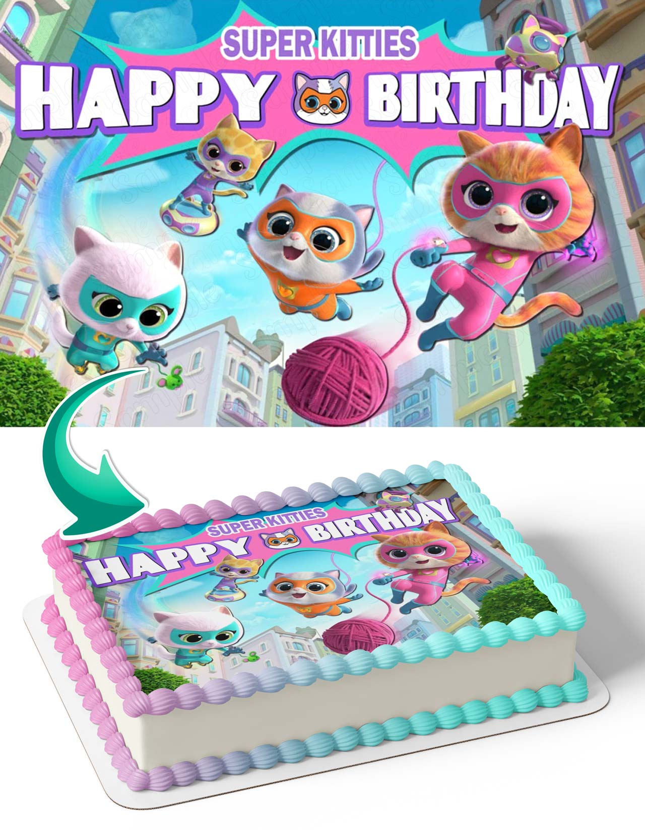 SuperKitties BB Edible Cake Topper