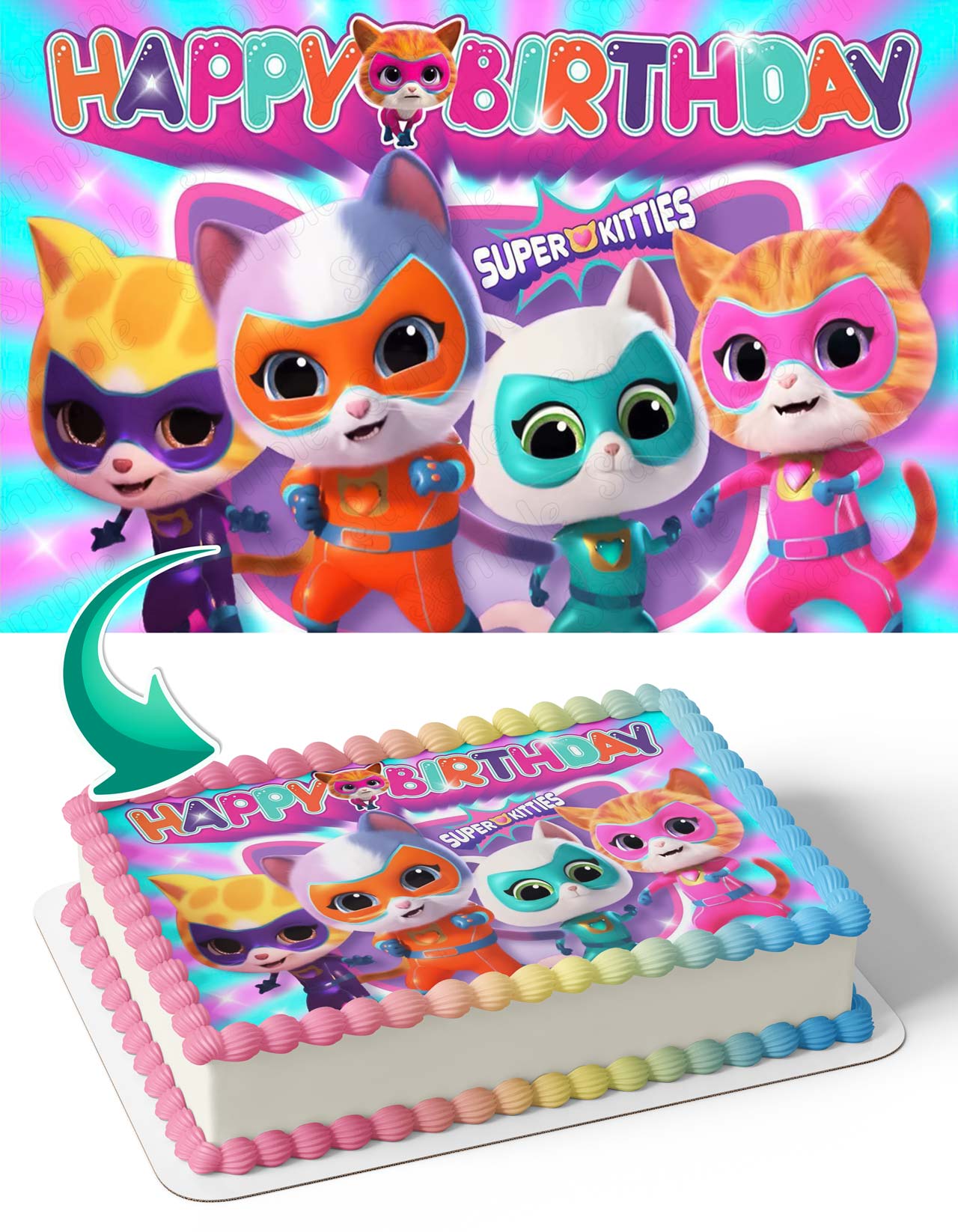 SuperKitties Ginny Sparks Buddy Bitsy Edible Cake Topper