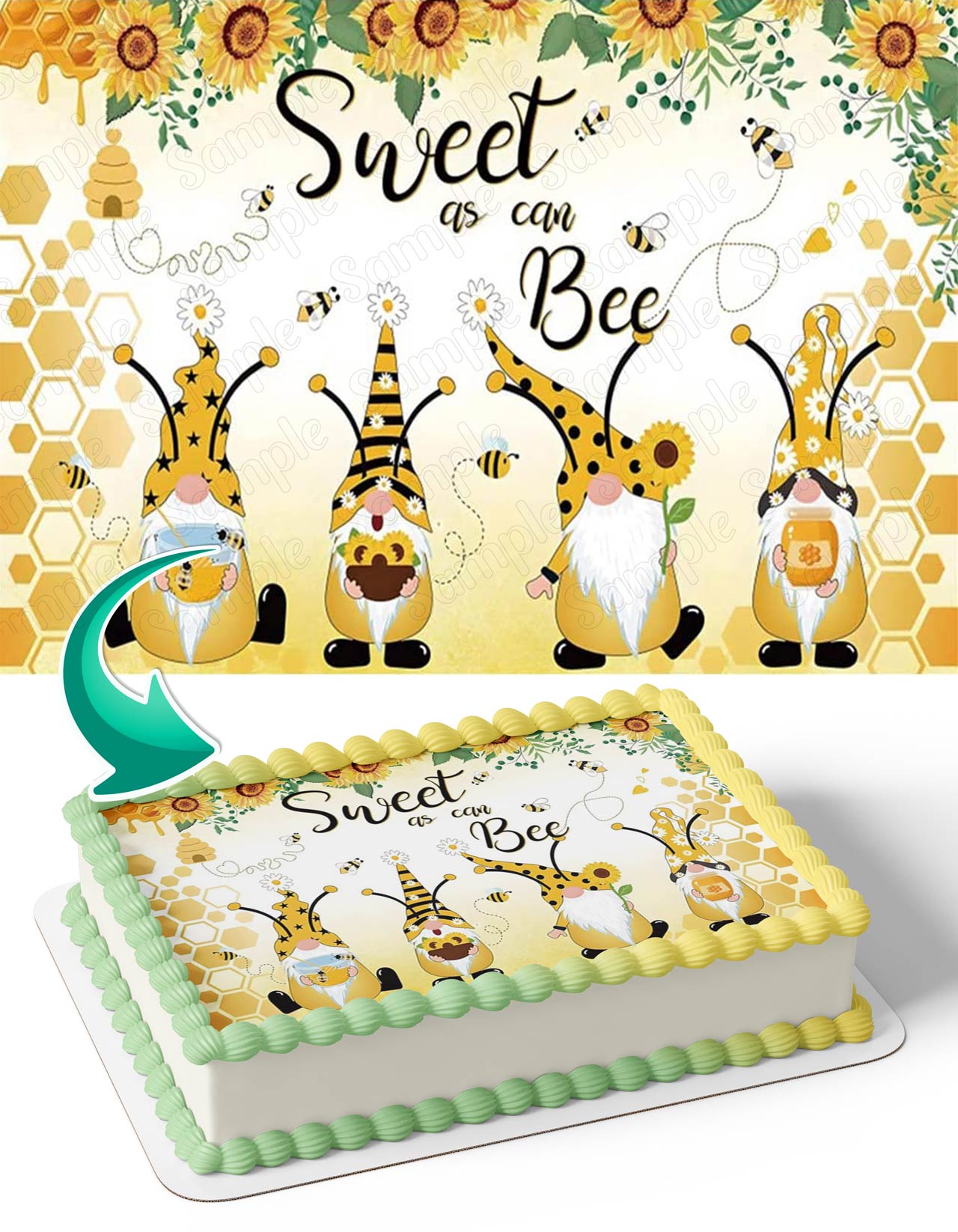 Sweet As Can Bee Honey Edible Cake Topper