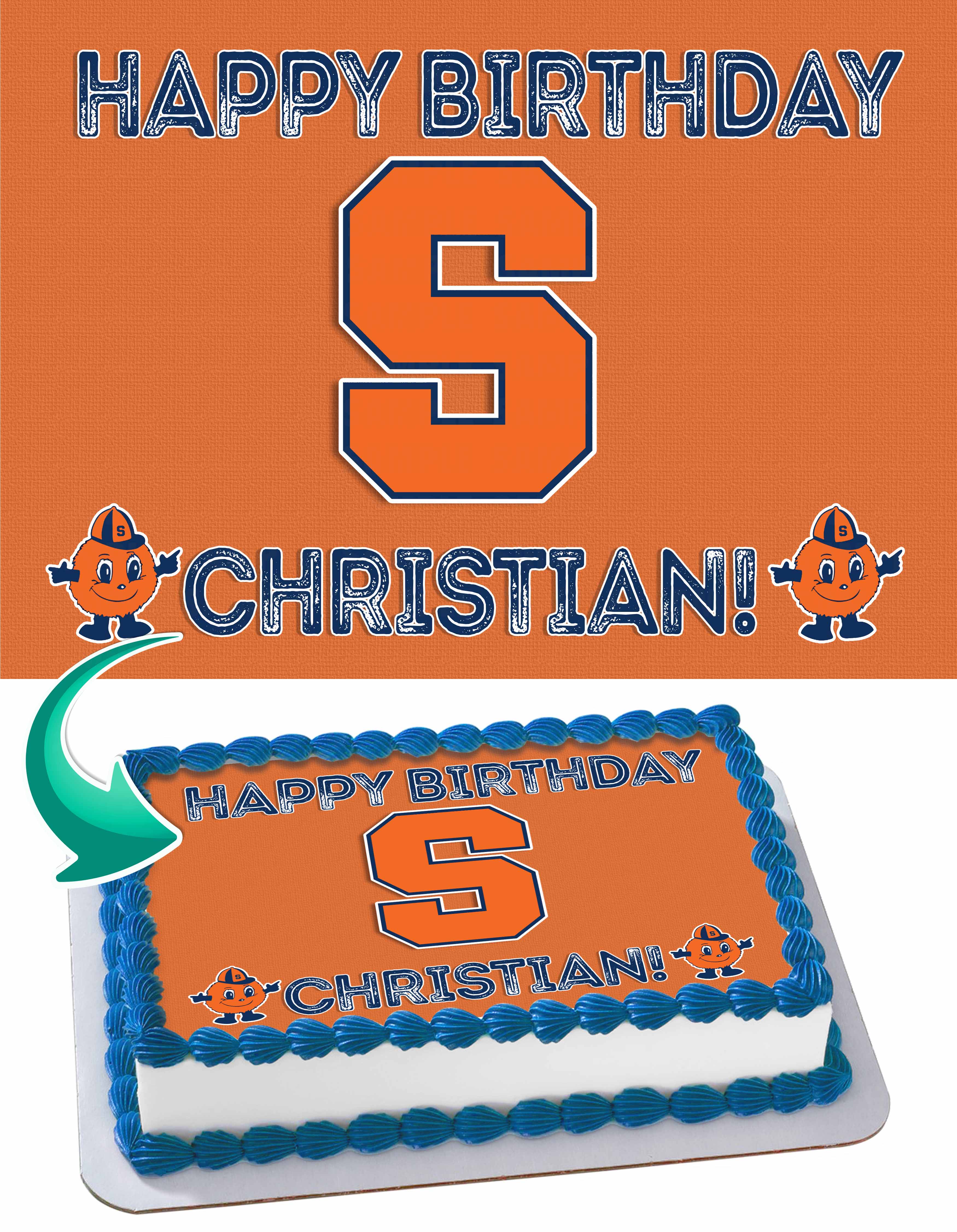 Syracuse Orange Edible Cake Topper
