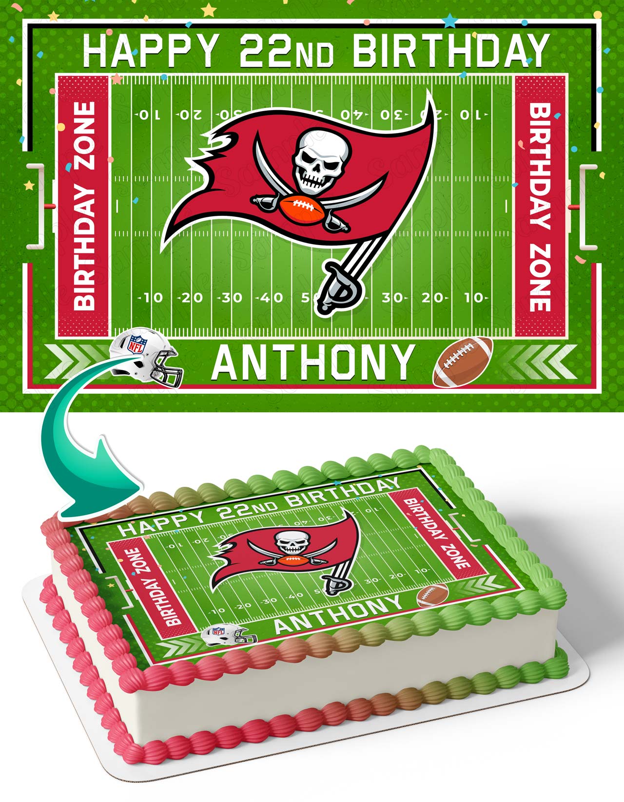 Tampa Bay Buccaneers Edible Cake Topper