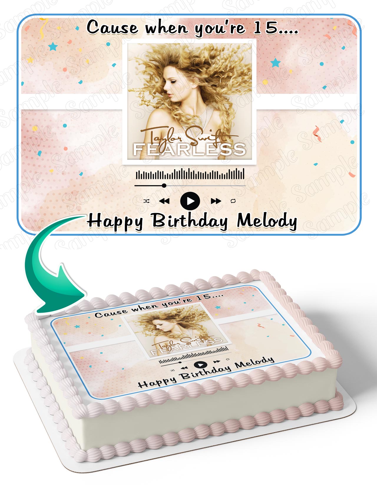 Tailor Swit Fearless Fifteen Cause When Youre 15 Edible Cake Topper