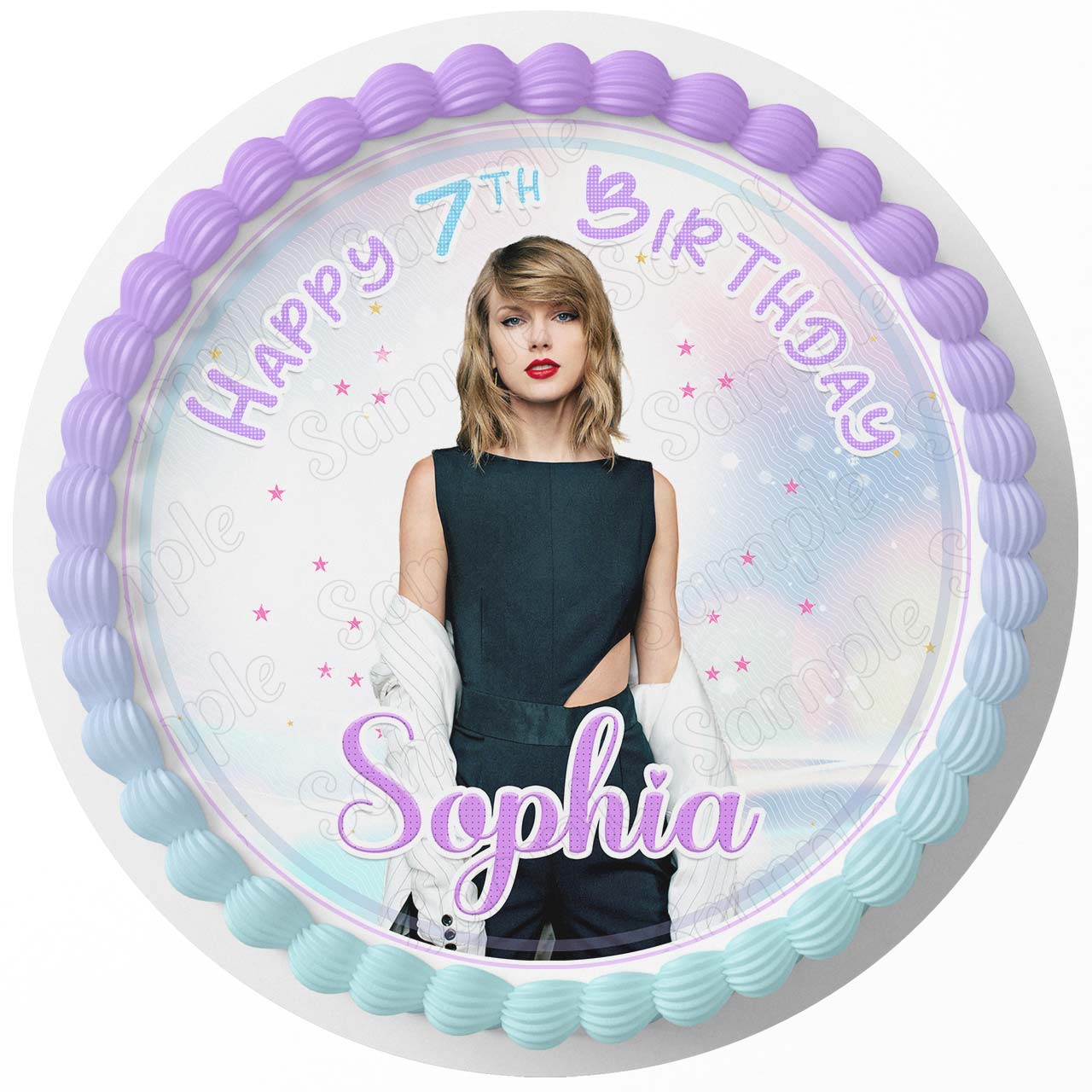 Taylor Singer Cute Girls CGH Round – Icing Sheet Birthday - Personalized Edible Cake Topper | Custom Icing Sheet | Birthday Cake Decoration