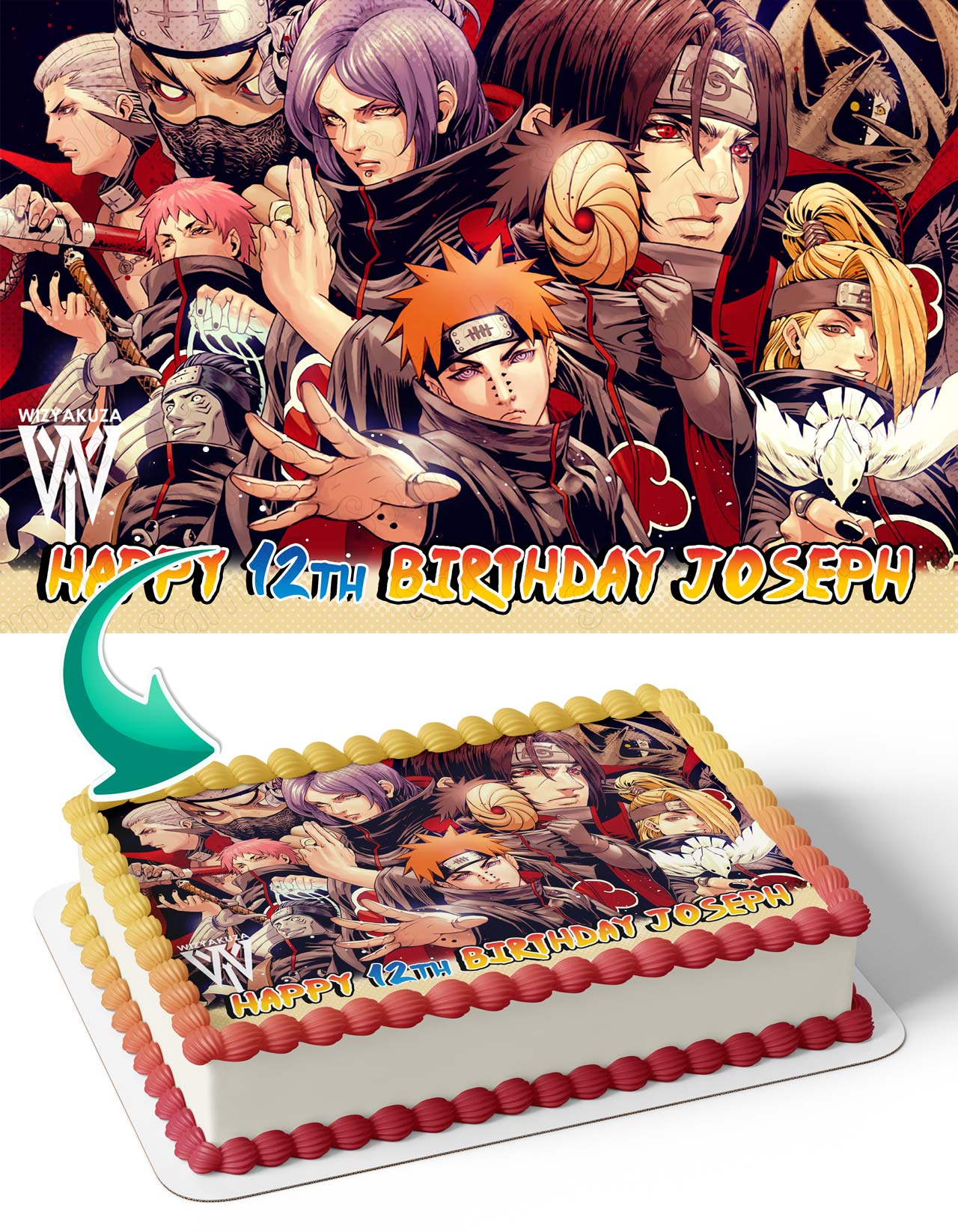Team Akatsuki Naruto Edible Cake Topper