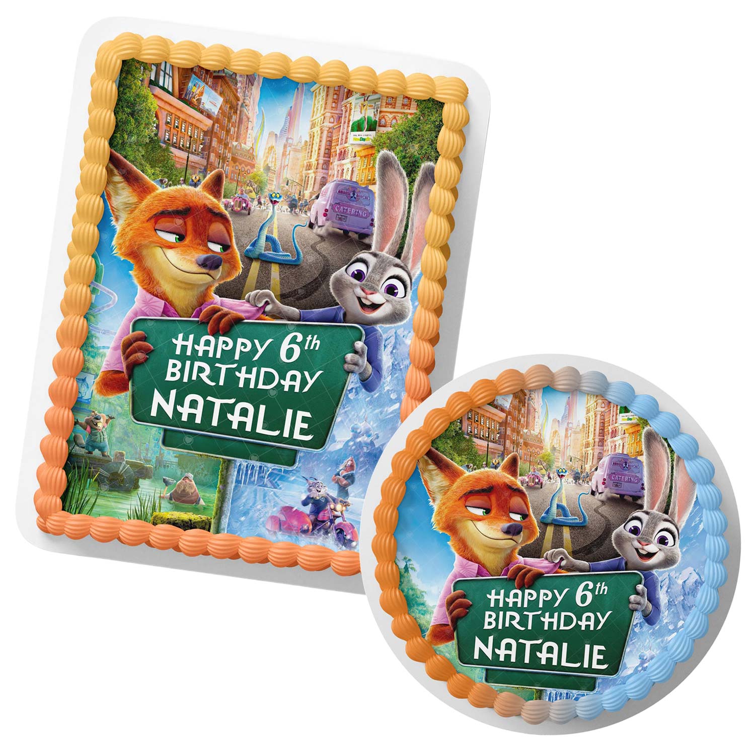 Zootopia 2 – Icing Sheet - Personalized Edible Cake Topper | Custom Icing Sheet | Birthday Cake Decoration | Photo Cake Image