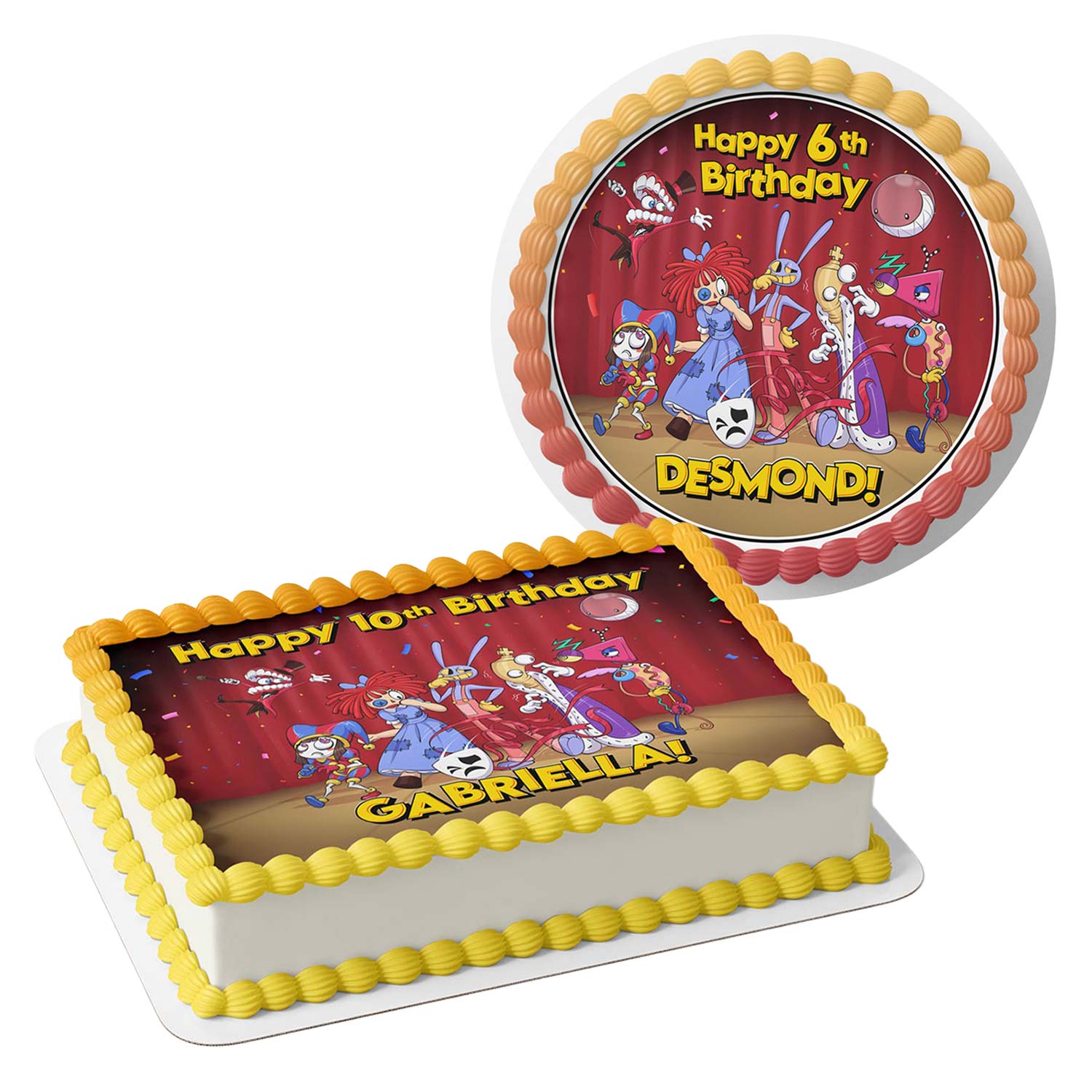Digital Circus – Icing Sheet - Personalized Edible Cake Topper | Custom Icing Sheet | Birthday Cake Decoration | Photo Cake Image