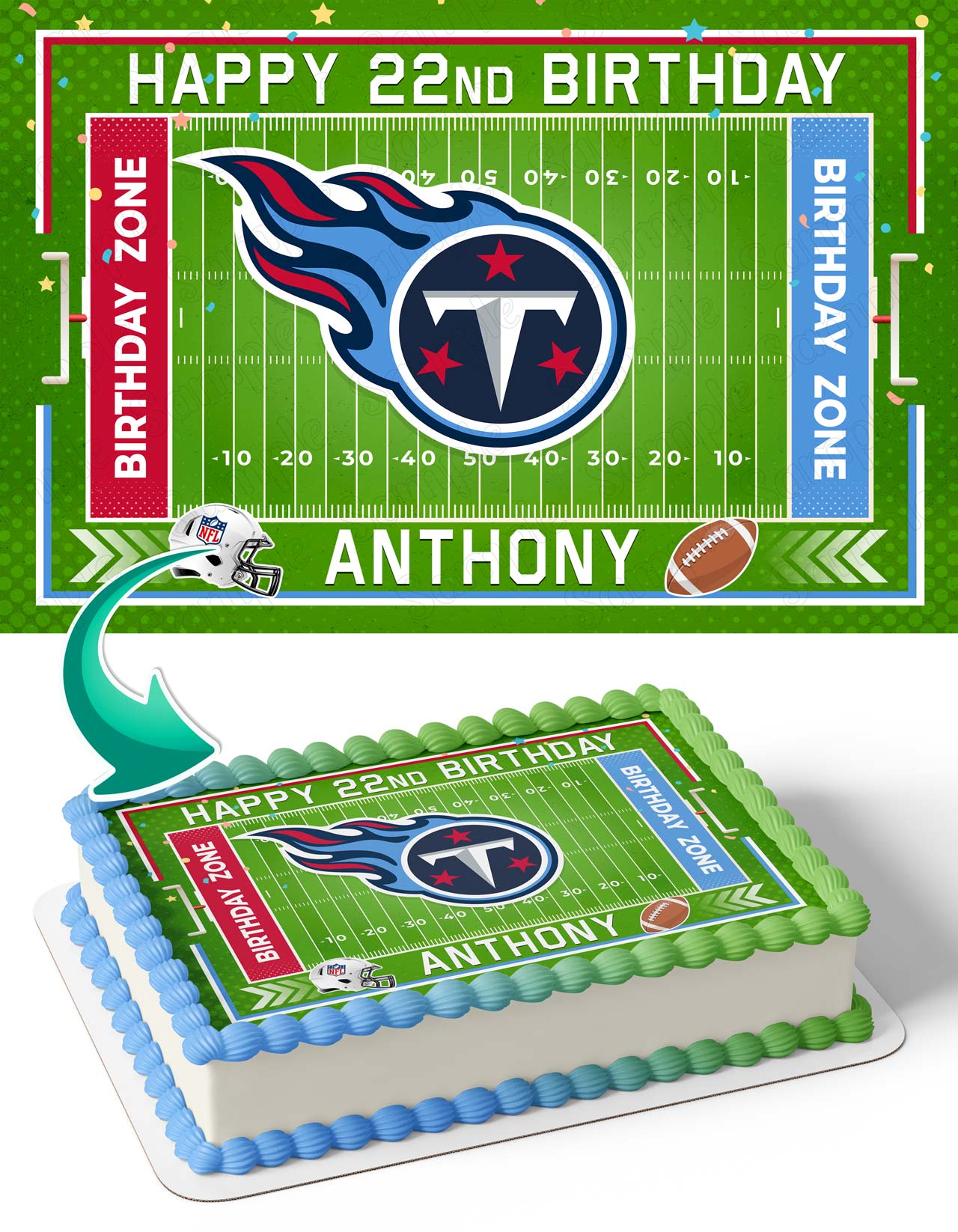 Tennessee Titans Edible Cake Topper