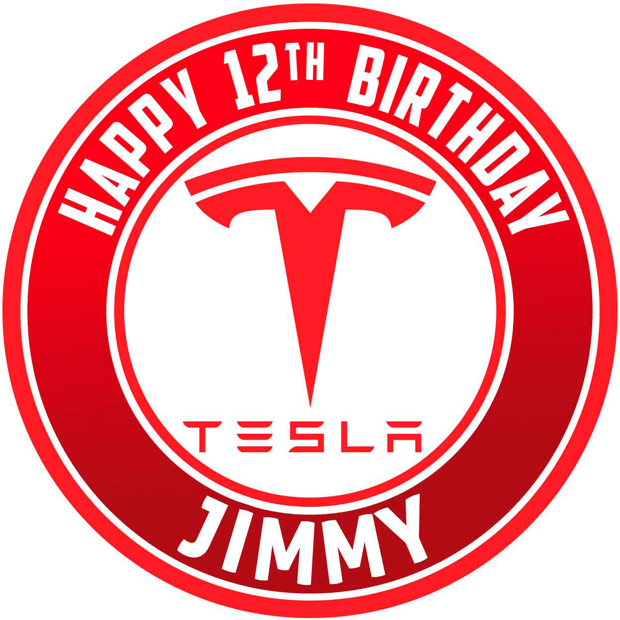 Electric Cars Fans Round – Icing Sheet Birthday - Personalized Edible Cake Topper | Custom Icing Sheet | Birthday Cake Decoration