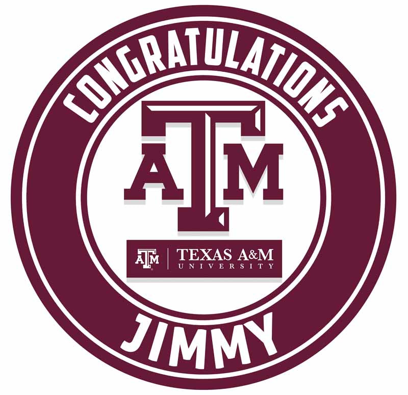 Texas AM Round – Icing Sheet Birthday - Personalized Edible Cake Topper | Custom Icing Sheet | Birthday Cake Decoration | Photo Cake Image
