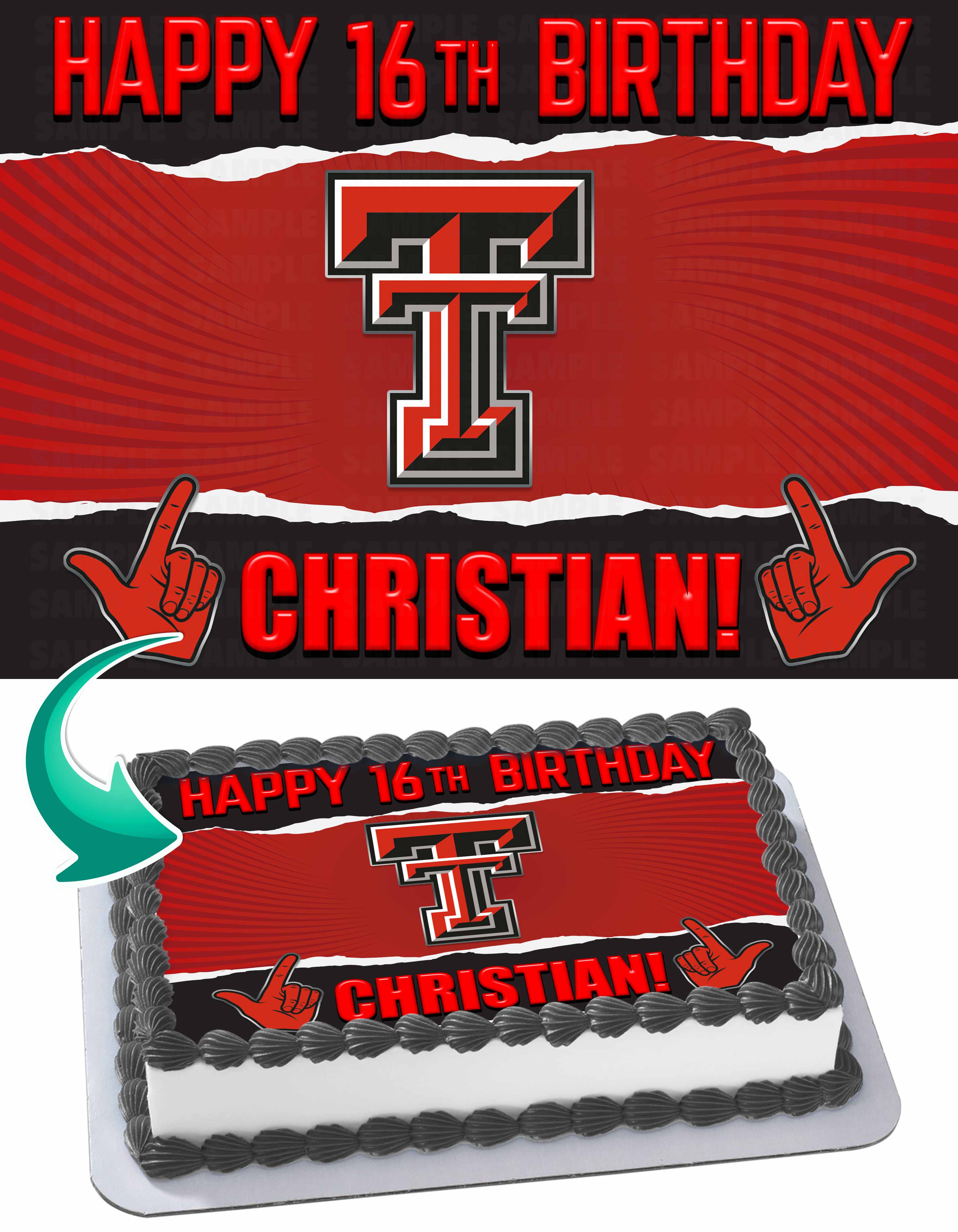 Texas Tech Red Edible Cake Topper