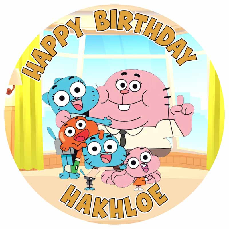 World Kids Fun Gumball Round – Icing Sheet Birthday - Personalized Edible Cake Topper | Custom Icing Sheet | Birthday Cake Decoration