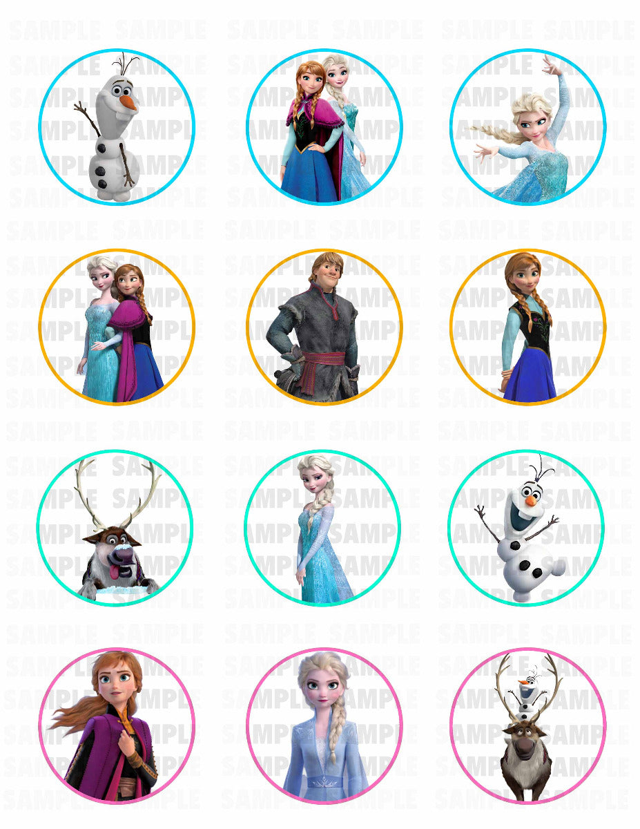 The Frozen Edible Cupcake Toppers – Round Icing Sheet Birthday Pa - Edible Cake Topper | Icing Sheet | Birthday Cake Decoration