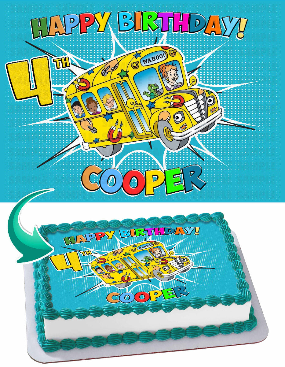 The Magic School Bus Edible Cake Topper