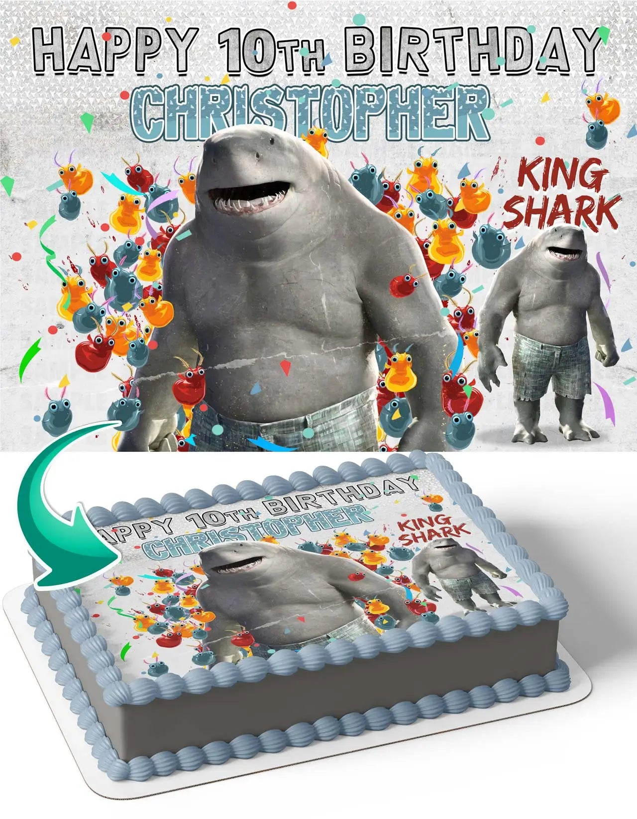 The Suicide Squad Shark King Edible Cake Topper