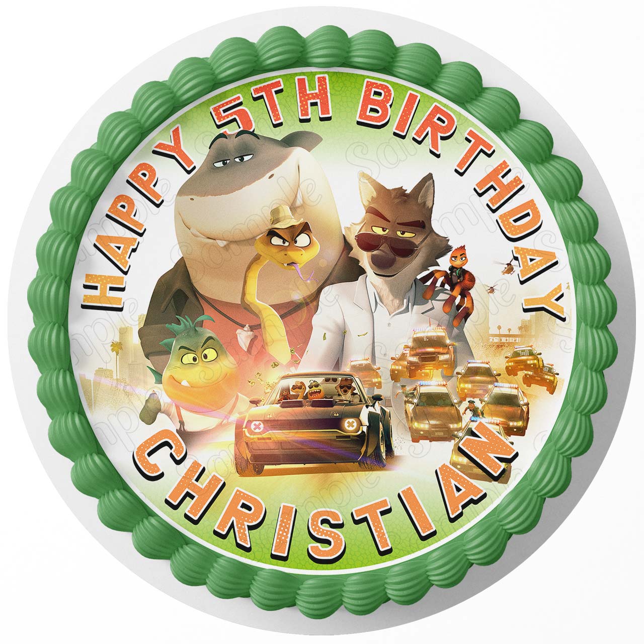 The Bad Guys Round – Icing Sheet Birthday - Personalized Edible Cake Topper | Custom Icing Sheet | Birthday Cake Decoration | Photo Cake Image