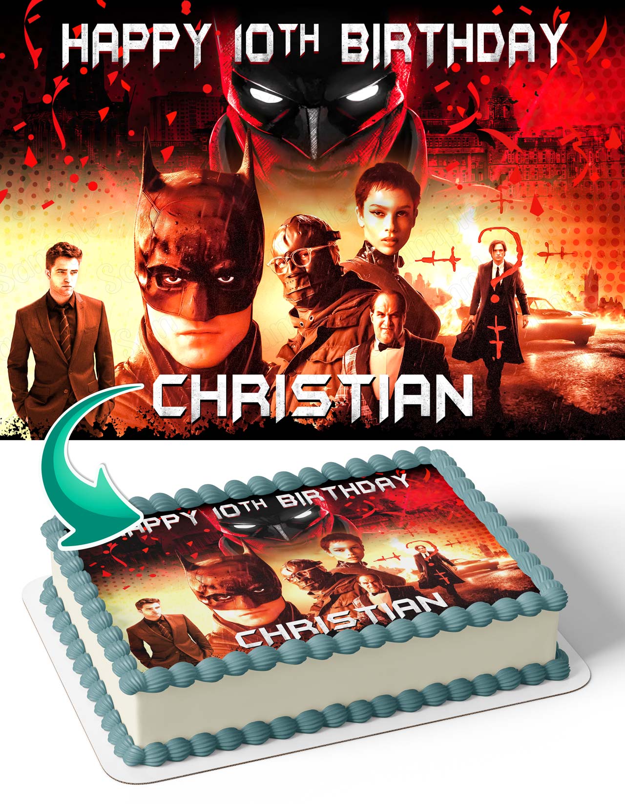 The Batman Themed Movie Edible Cake Topper
